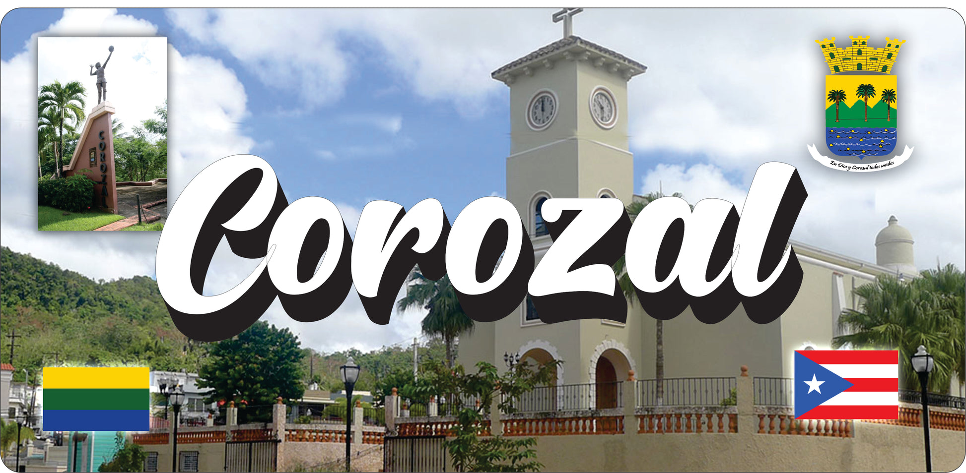 COROZAL Puerto Rico Souvenirs PRS Town Set