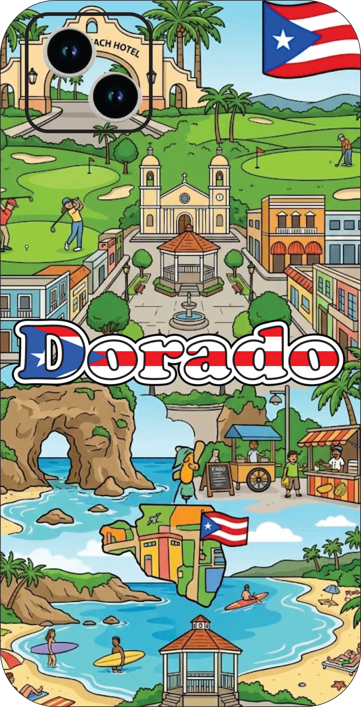 Puerto Rico Towns 3D Phone Case - iPhone & Android