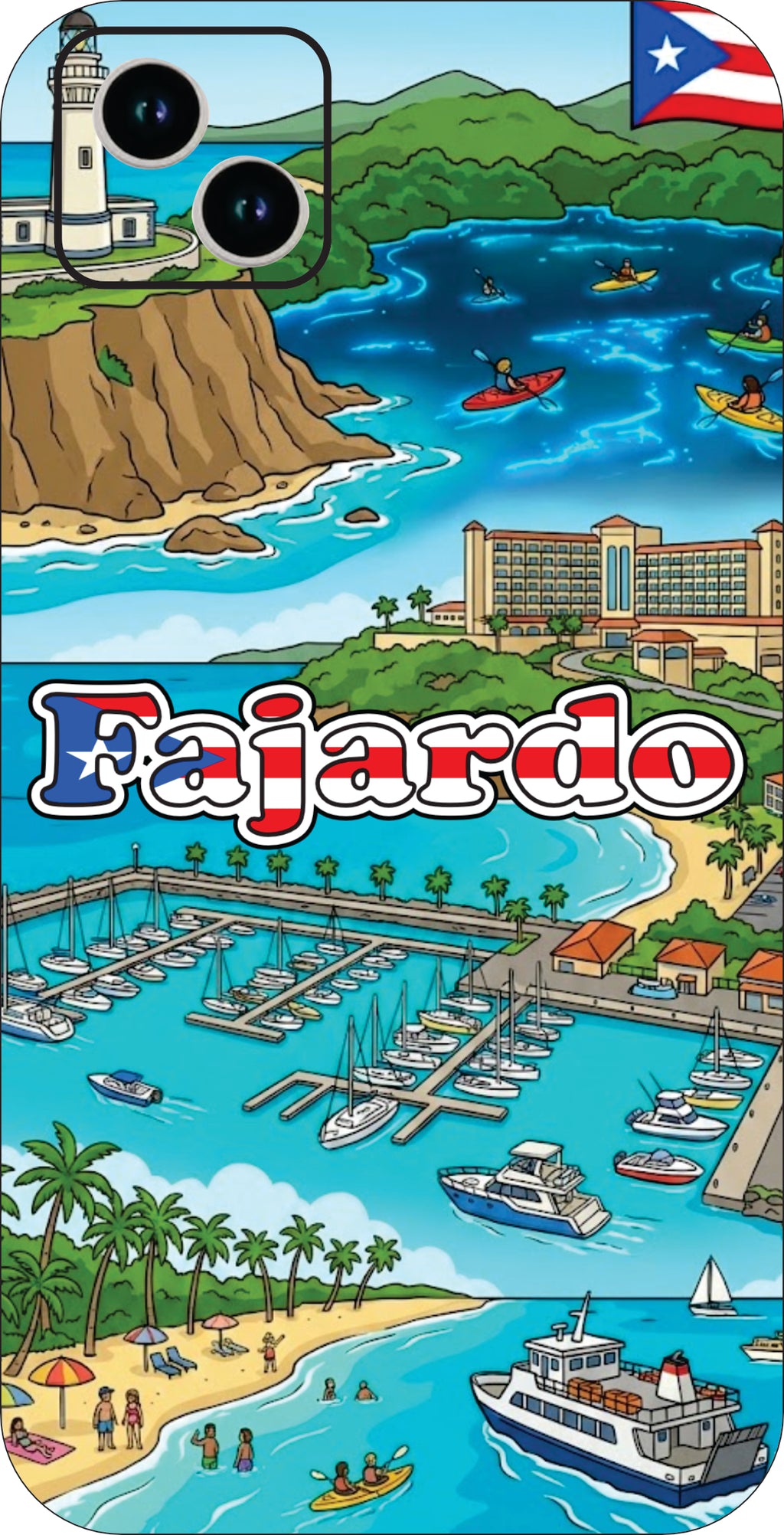 Puerto Rico Towns 3D Phone Case - iPhone & Android