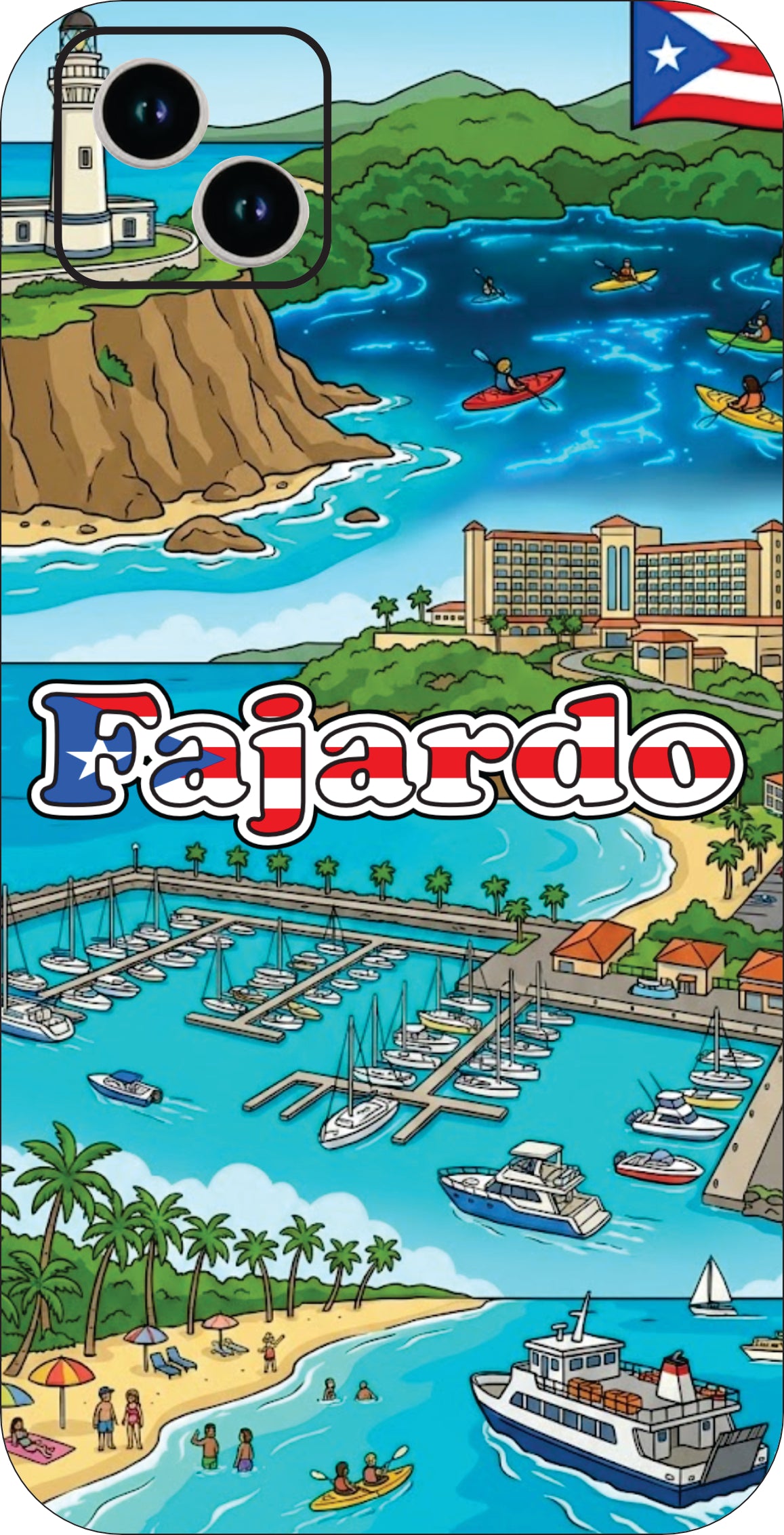 Puerto Rico Towns 3D Phone Case - iPhone & Android