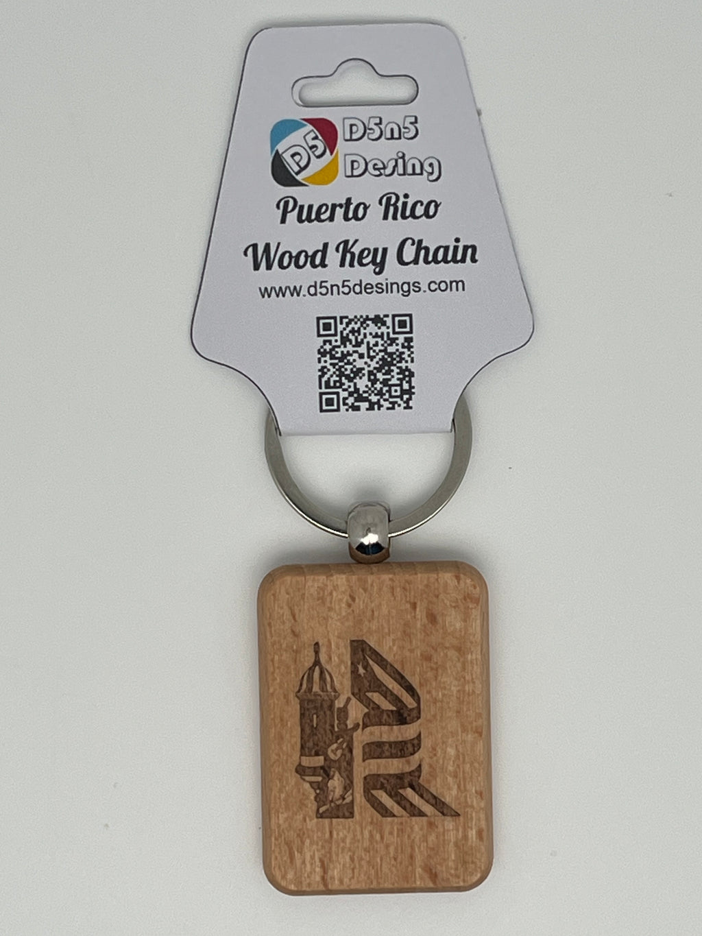 Puerto Rico Souvenirs Wood Key Chain Doble side Engraving