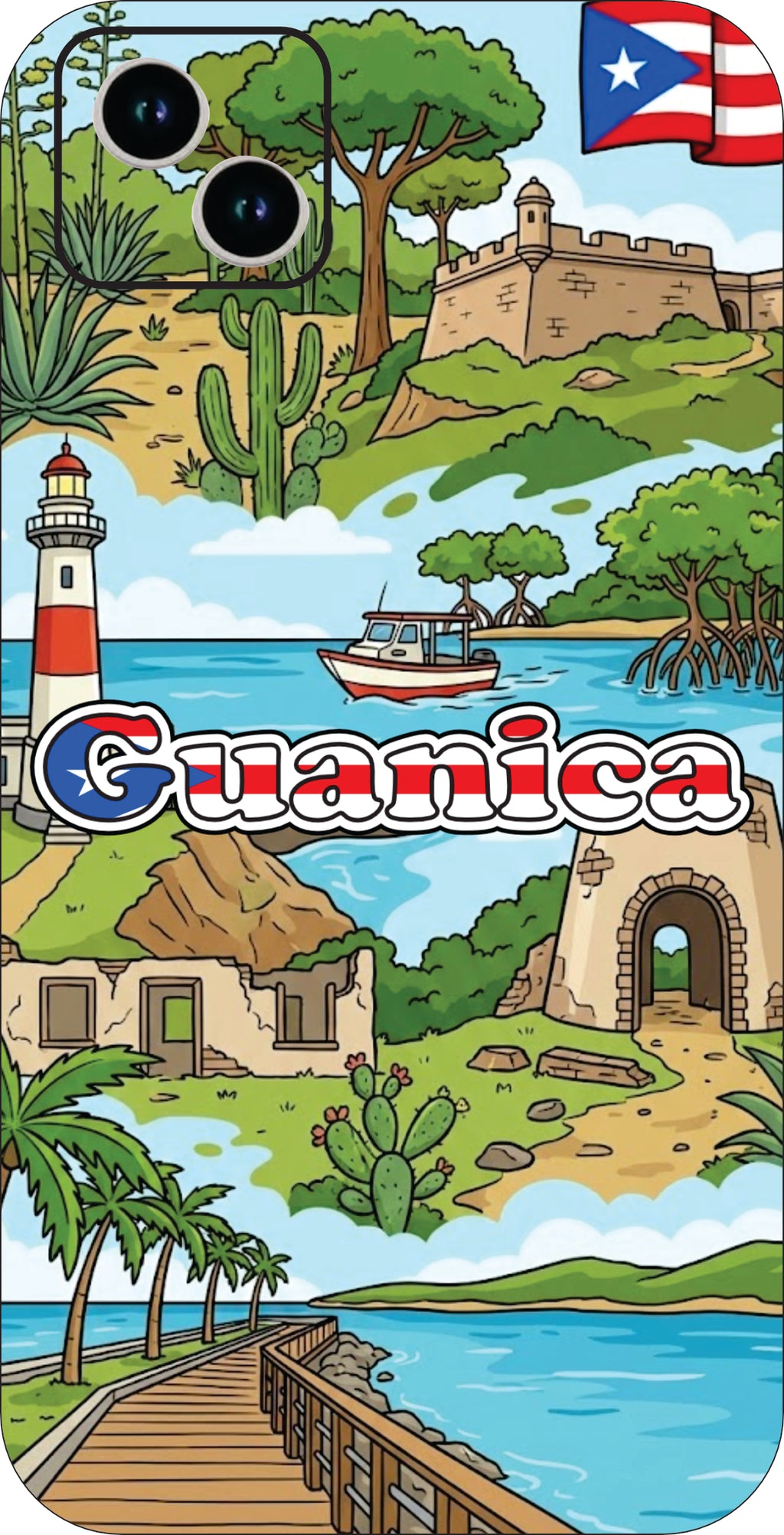 Puerto Rico Towns 3D Phone Case - iPhone & Android