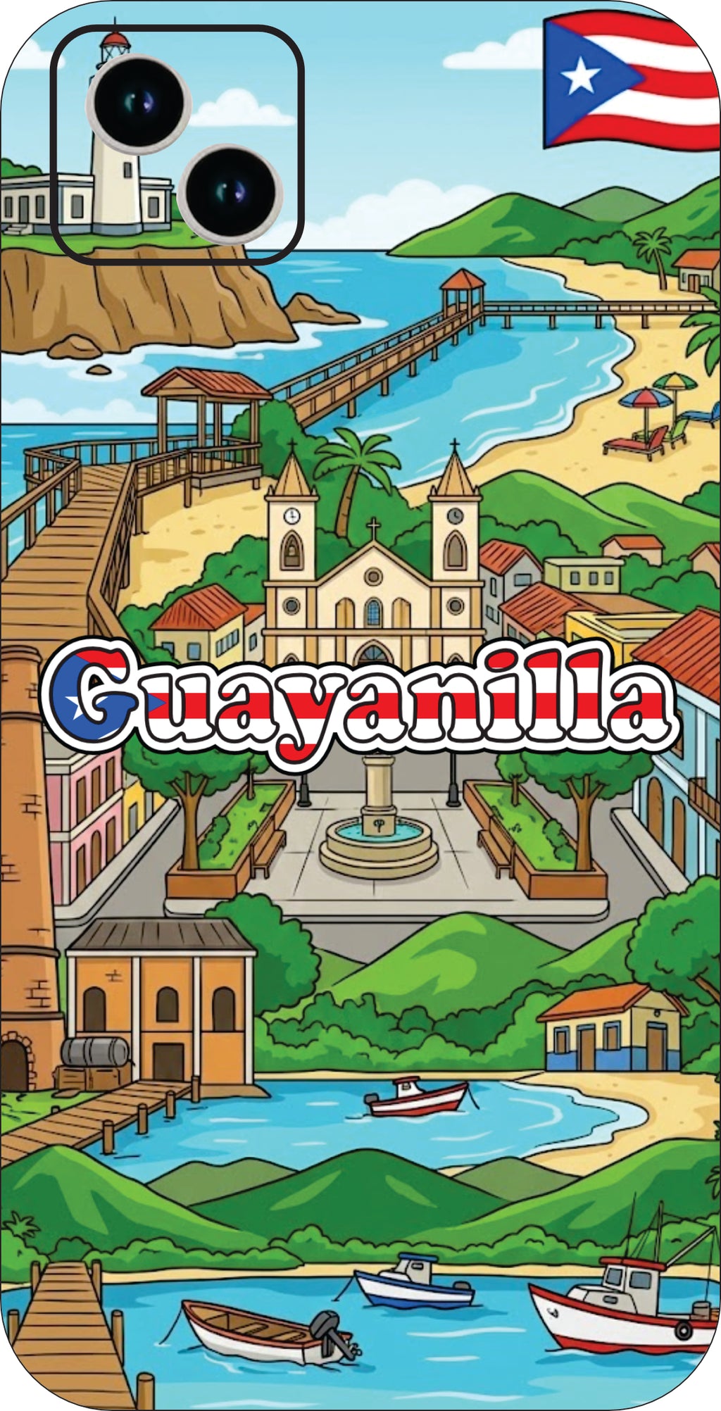 Puerto Rico Towns 3D Phone Case - iPhone & Android