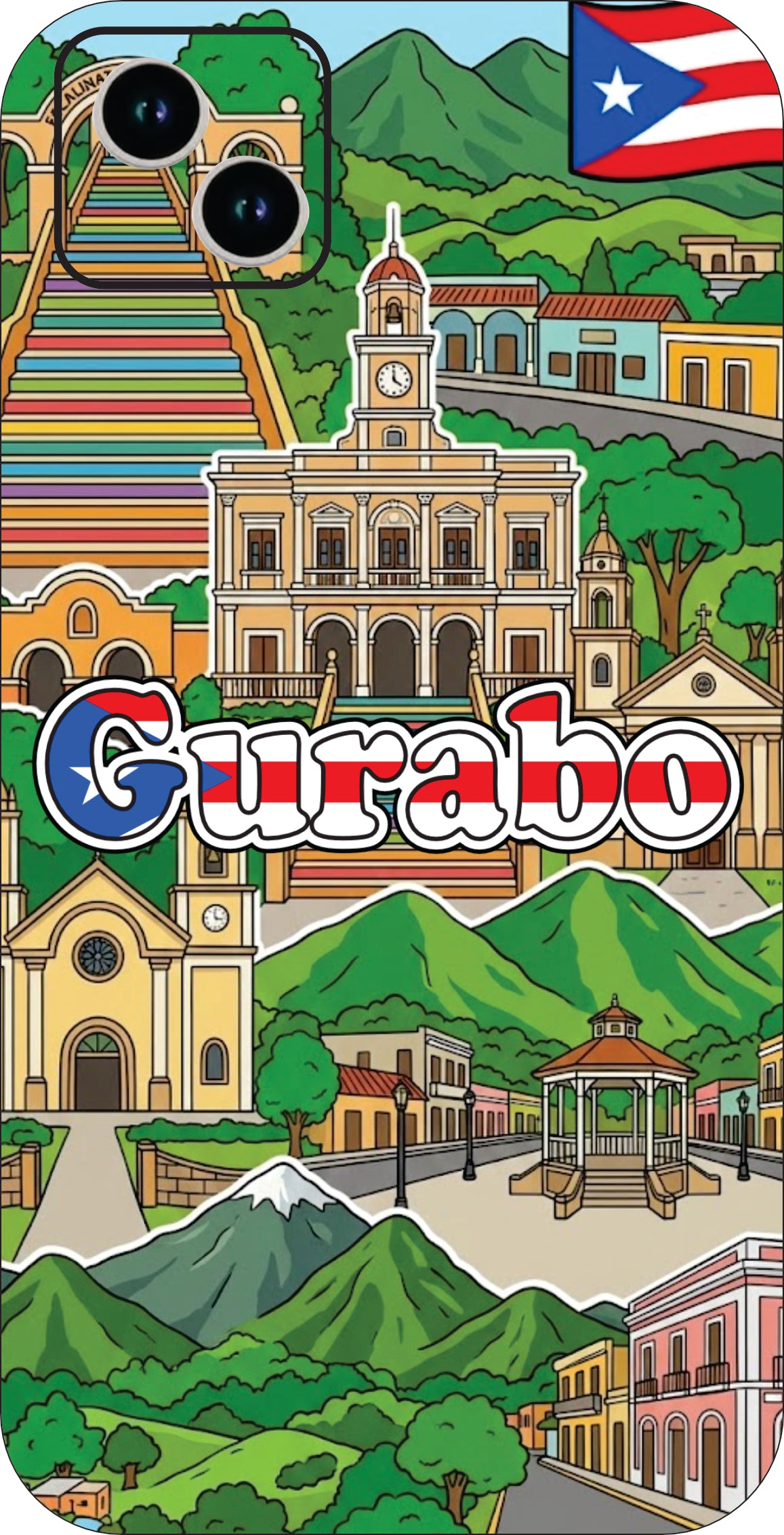 Puerto Rico Towns 3D Phone Case - iPhone & Android