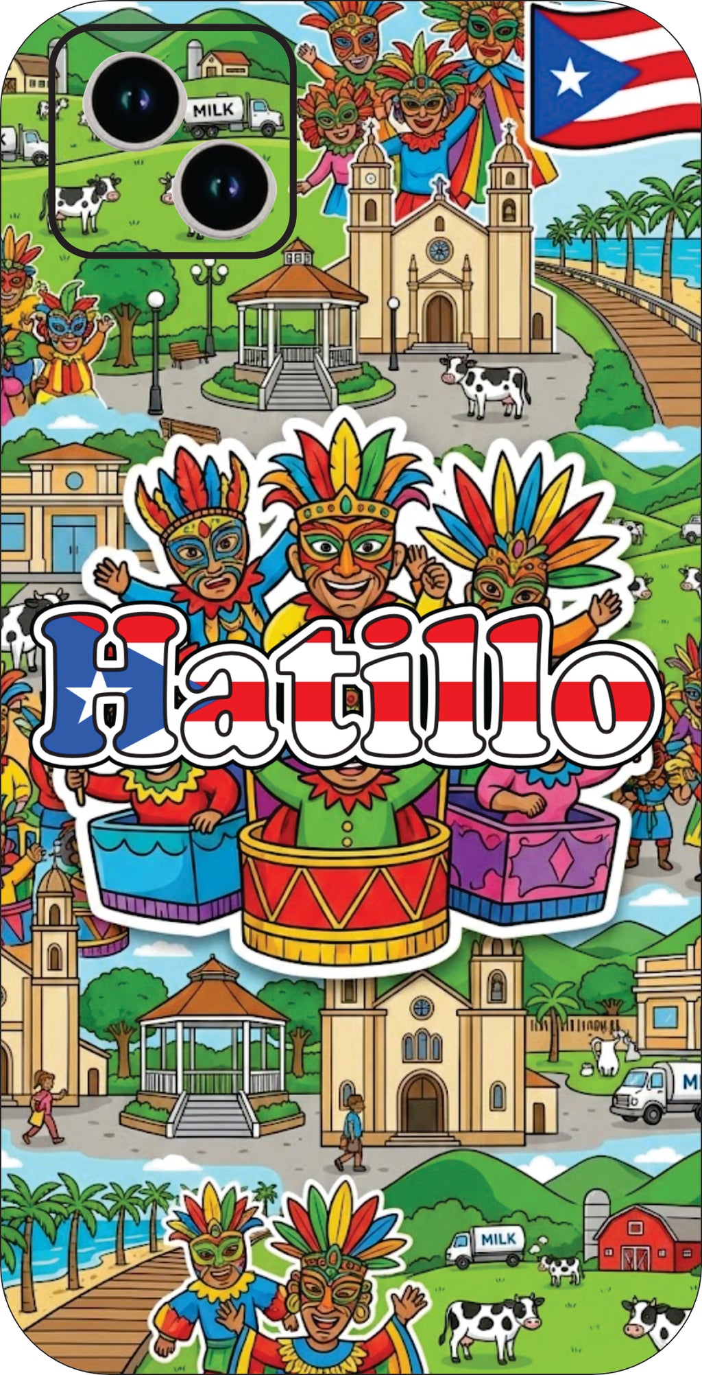 Puerto Rico Towns 3D Phone Case - iPhone & Android