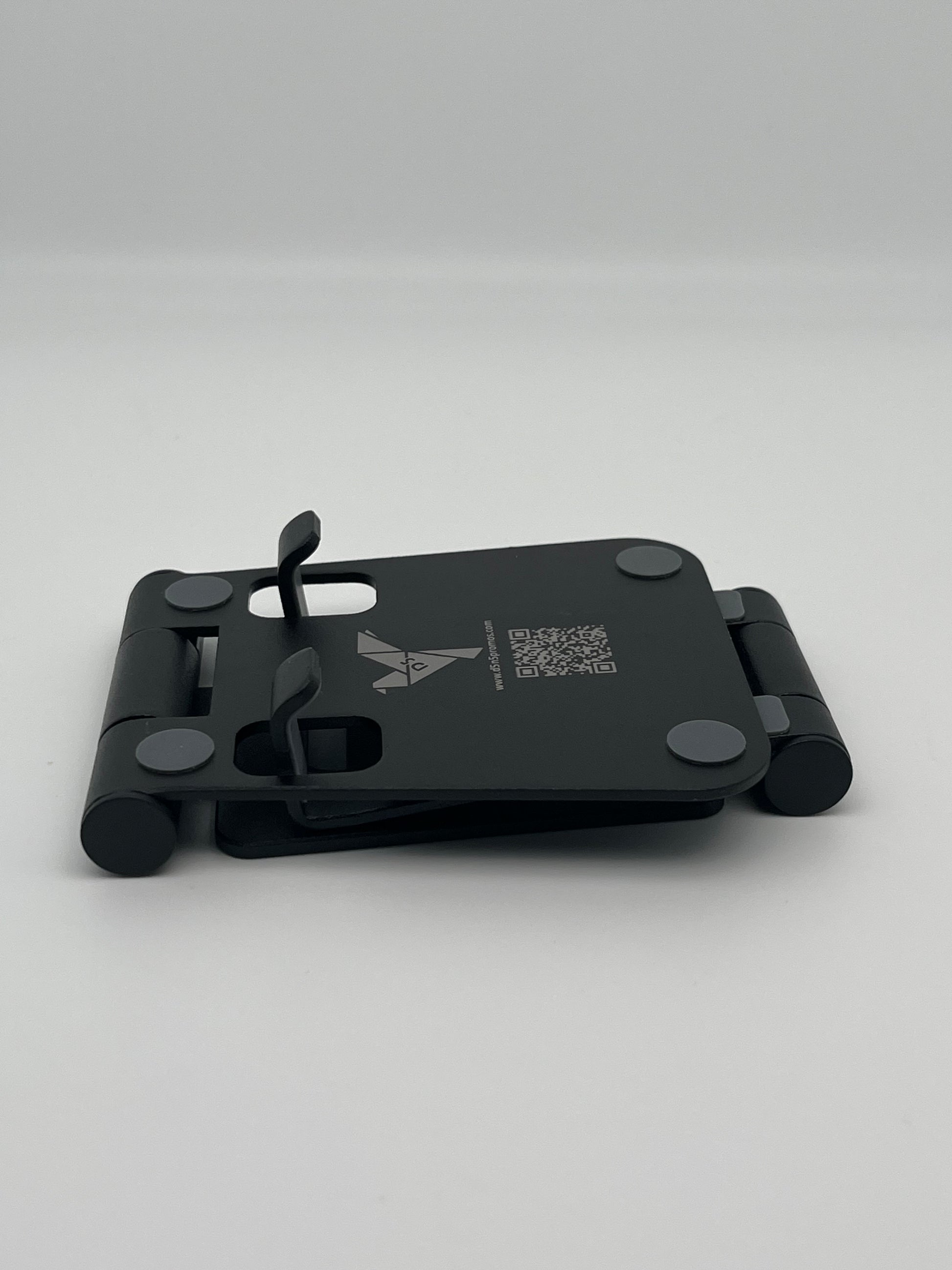 Soporte para teléfono de escritorio portátil Fordable de aluminio negro para regalo, mapa de Puerto Rico y recuerdos de la bandera.
