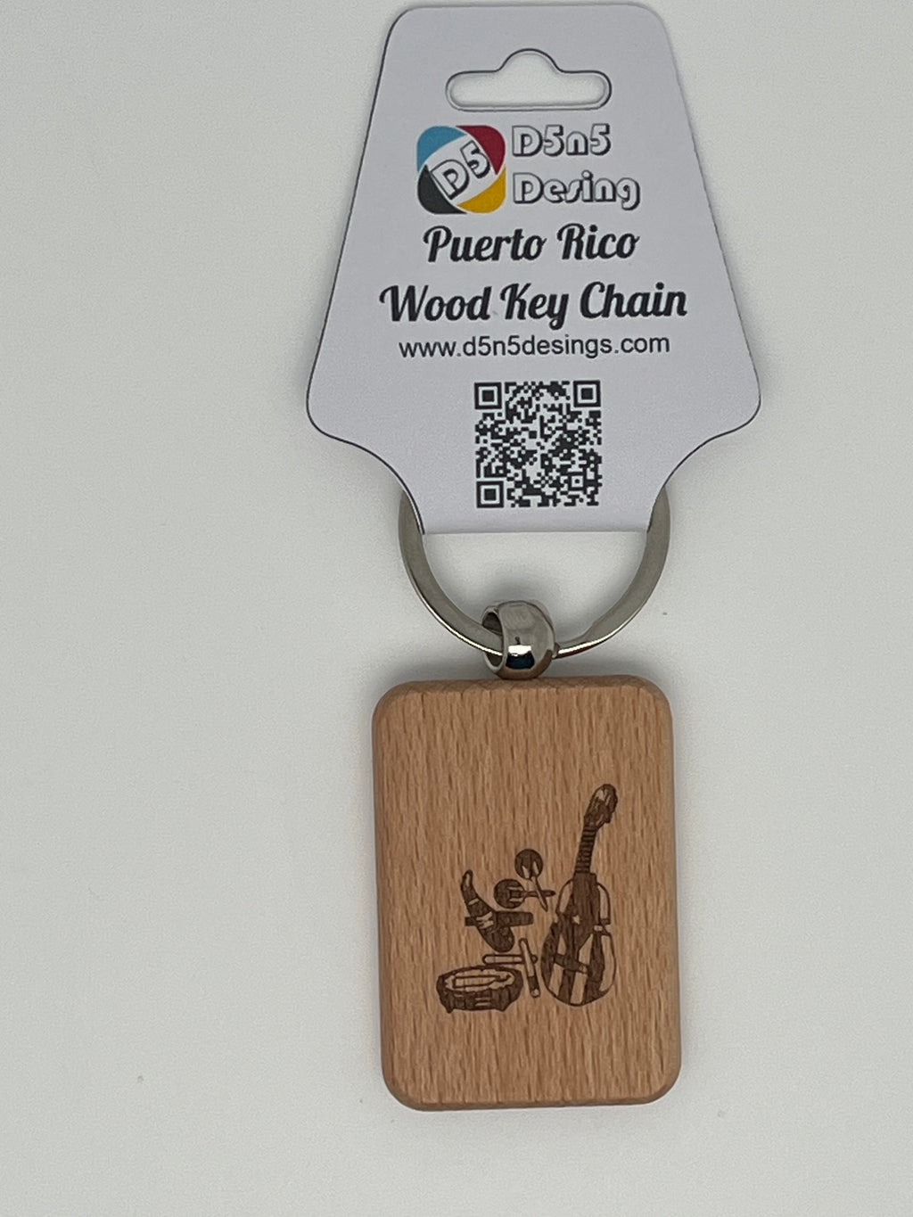 Puerto Rico Souvenirs Wood Key Chain Doble side Engraving