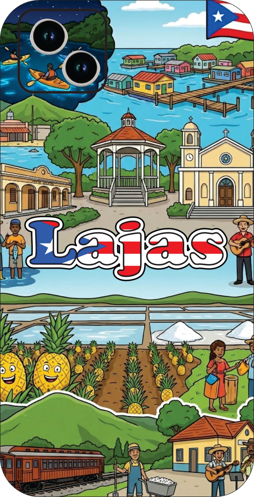 Puerto Rico Towns 3D Phone Case - iPhone & Android