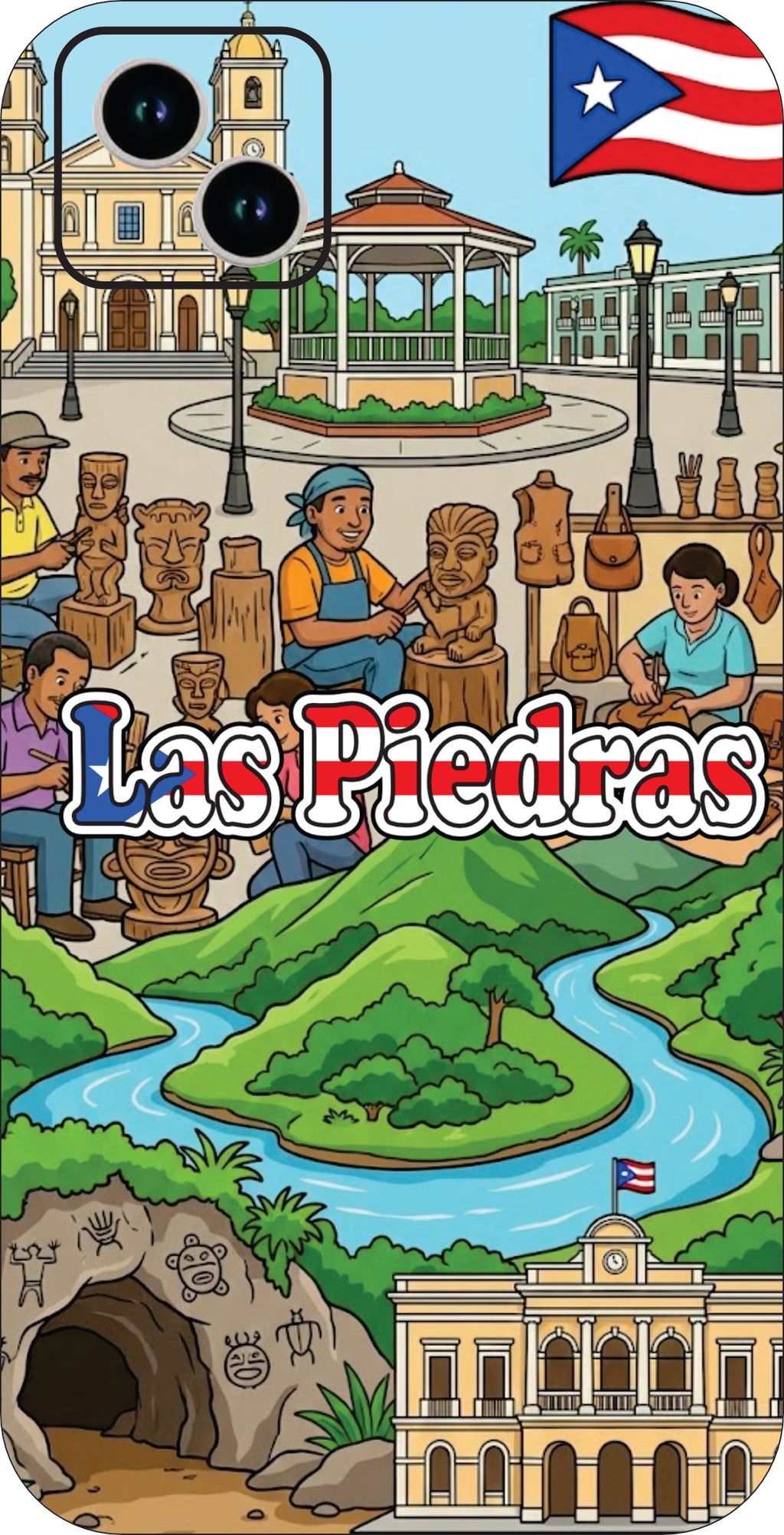 Puerto Rico Towns 3D Phone Case - iPhone & Android