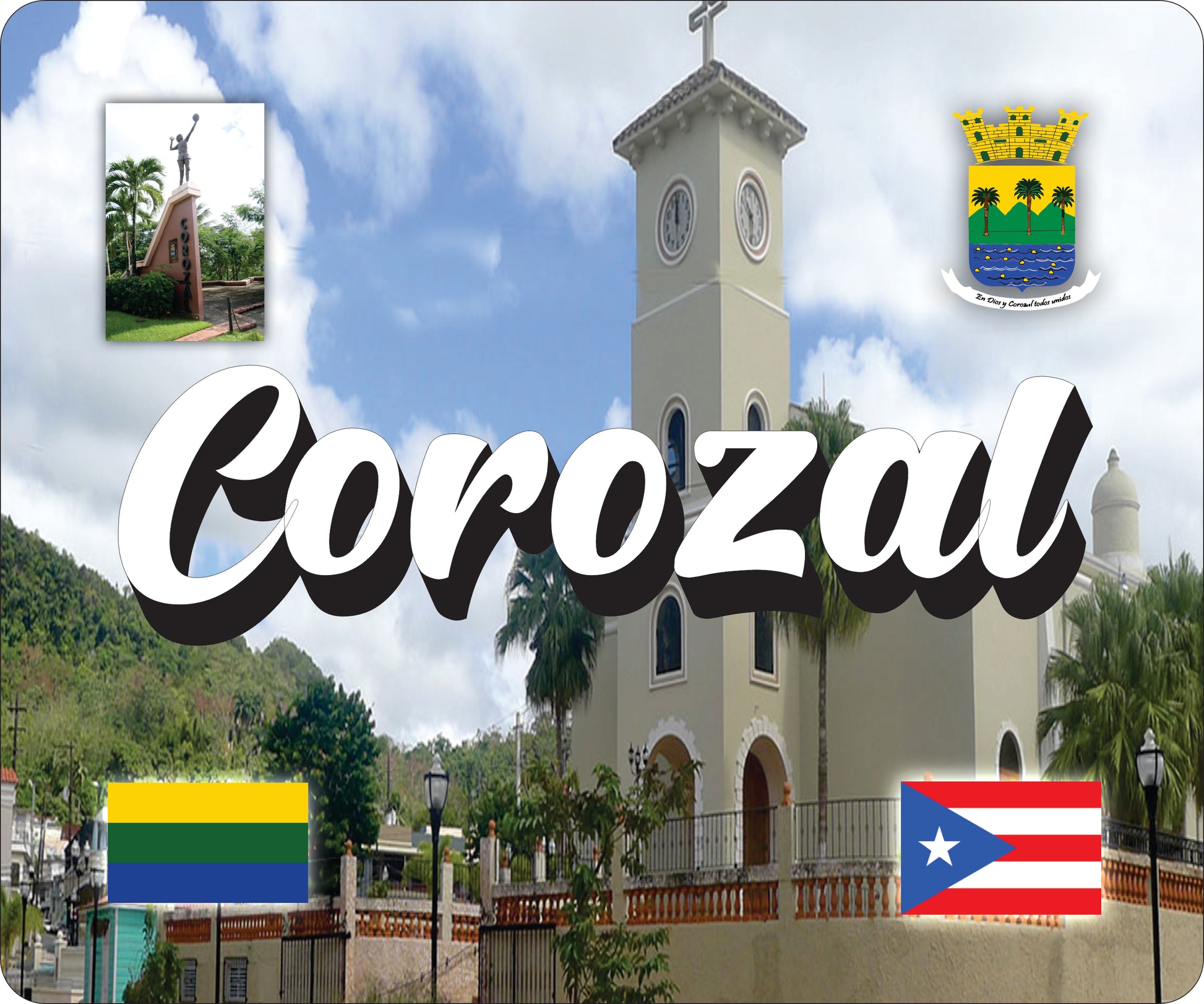 COROZAL Puerto Rico Souvenirs PRS Town Set