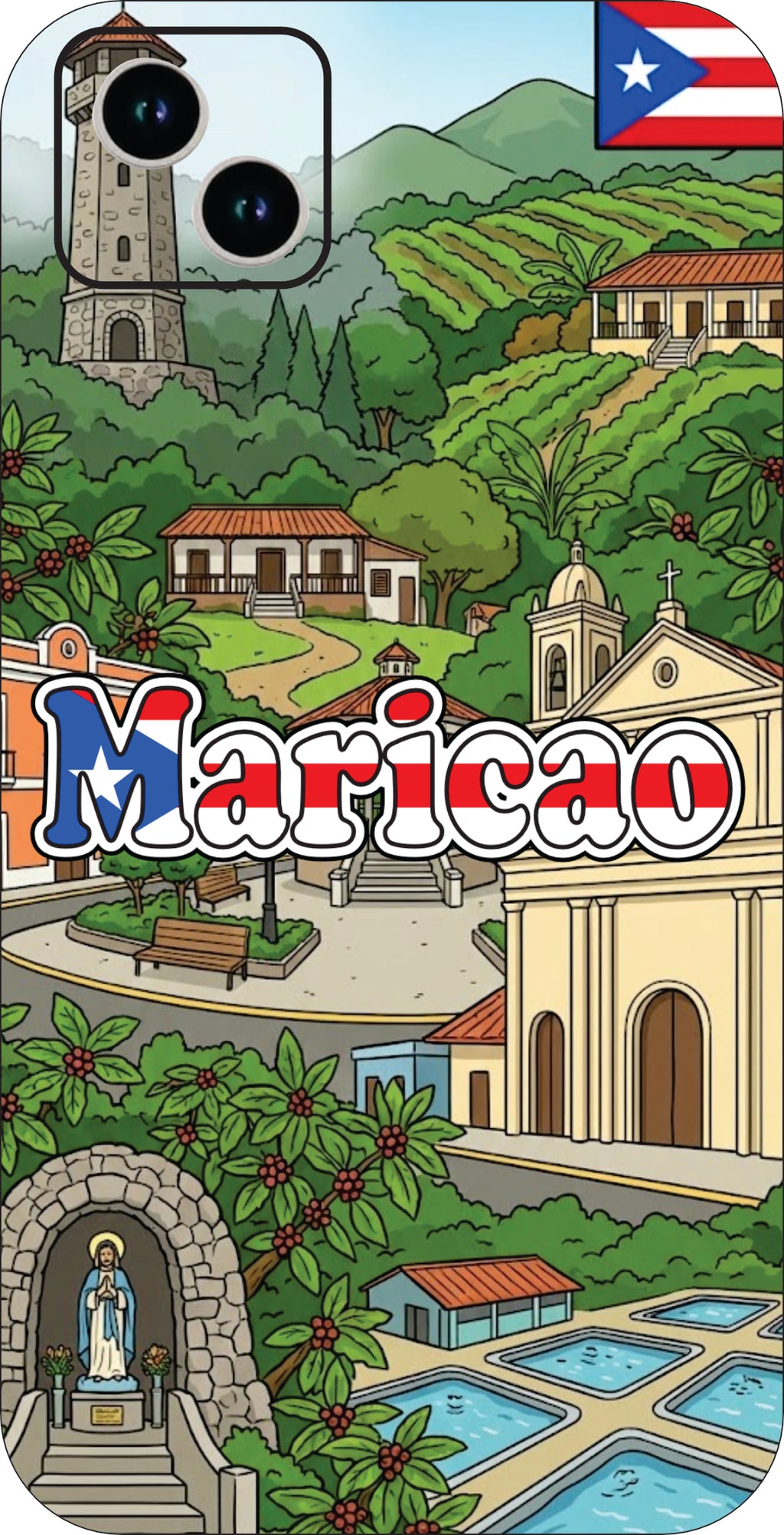 Puerto Rico Towns 3D Phone Case - iPhone & Android