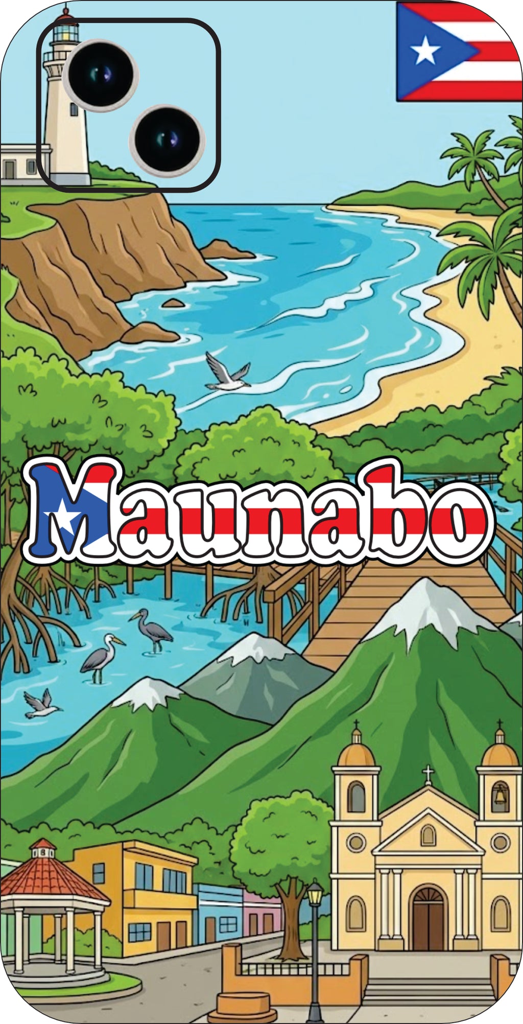 Puerto Rico Towns 3D Phone Case - iPhone & Android