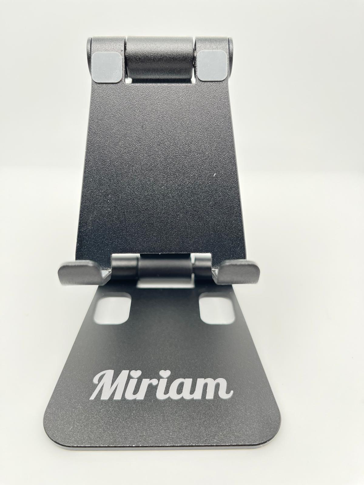 Soporte portátil de aluminio para teléfono Fordable Desk, personalizable.