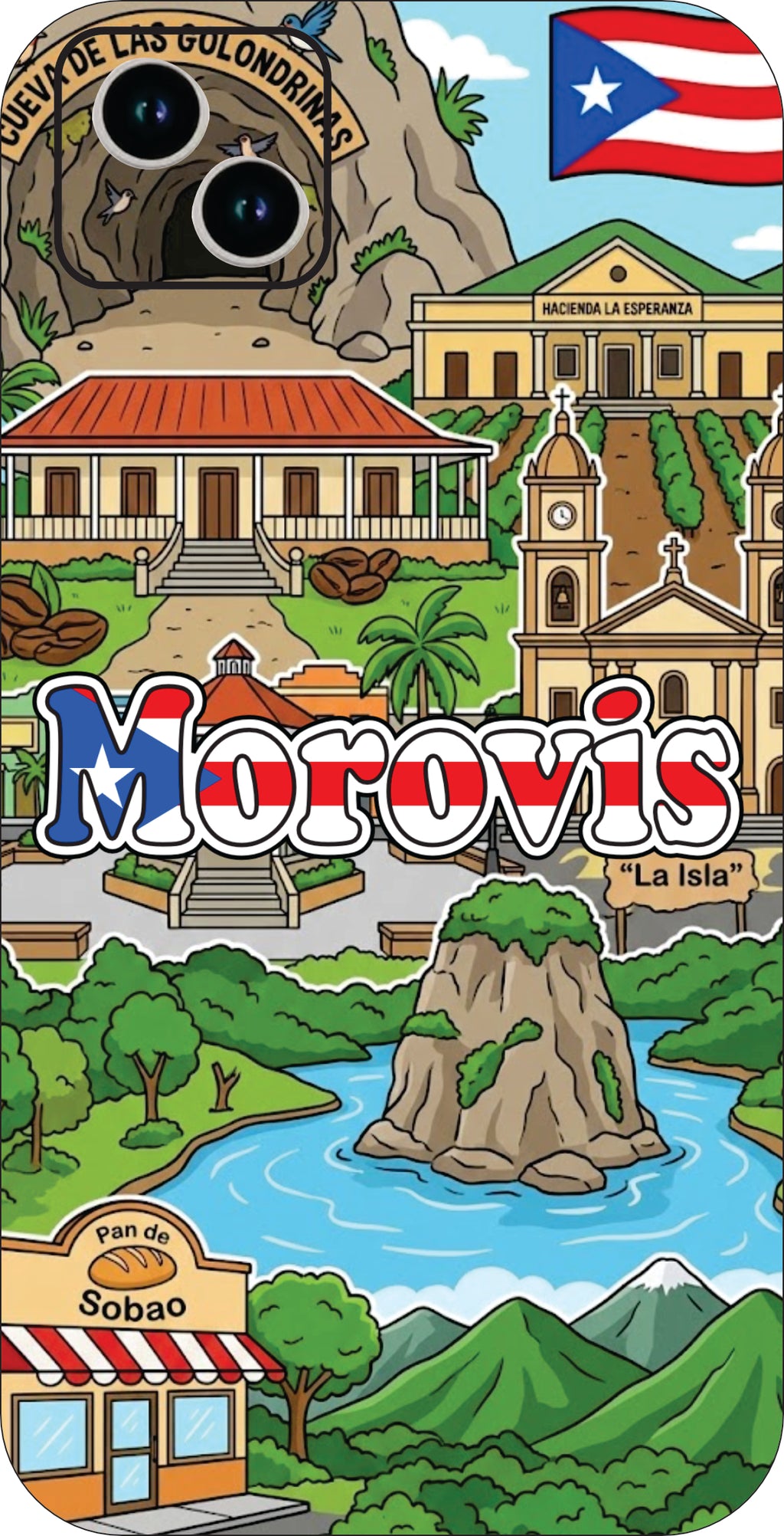 Puerto Rico Towns 3D Phone Case - iPhone & Android