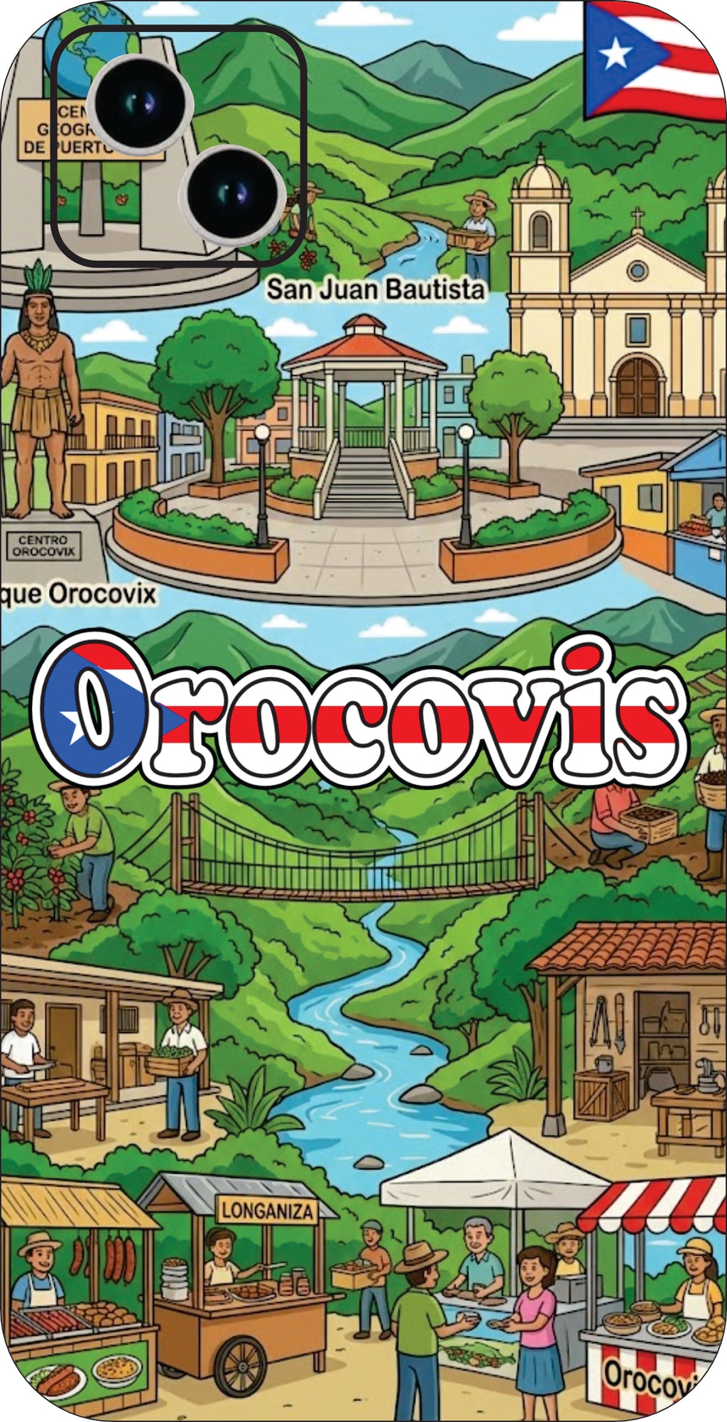 Puerto Rico Towns 3D Phone Case - iPhone & Android