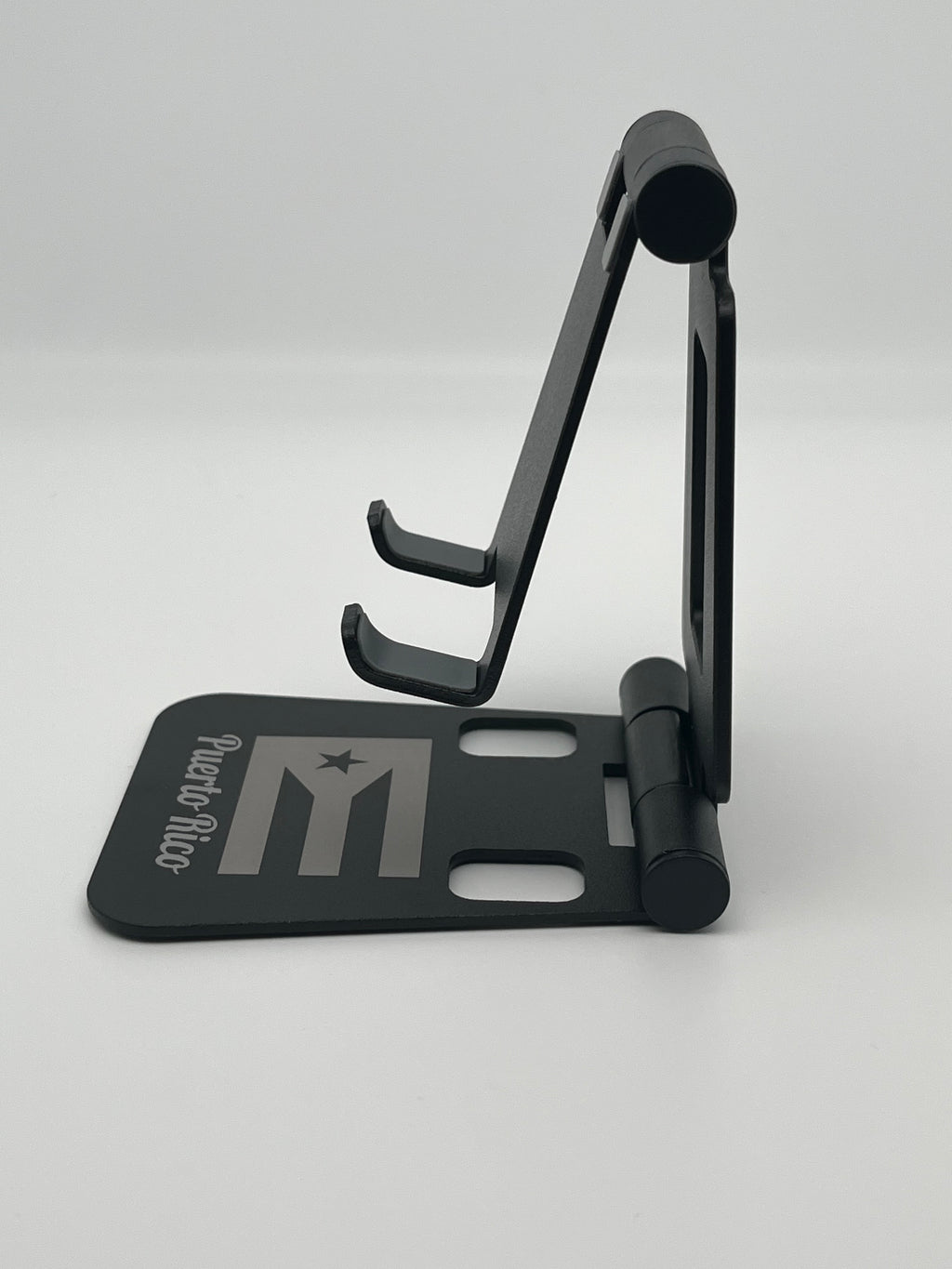 Puerto Rico Souvenirs Phone Stand Folding Dual Axis Aluminum Alloy Stand color Black Engraving