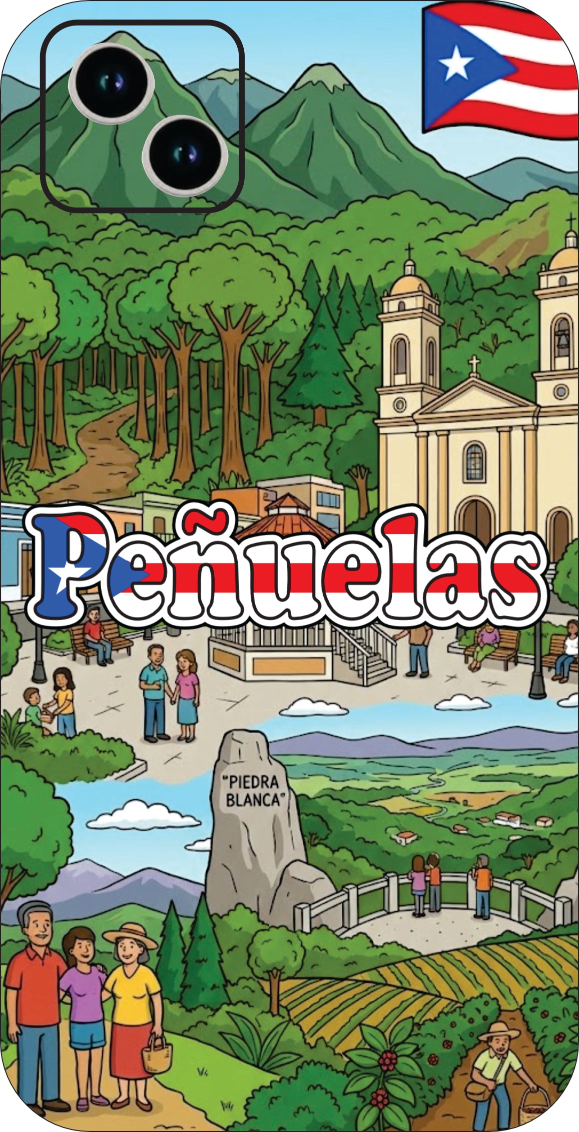 Puerto Rico Towns 3D Phone Case - iPhone & Android