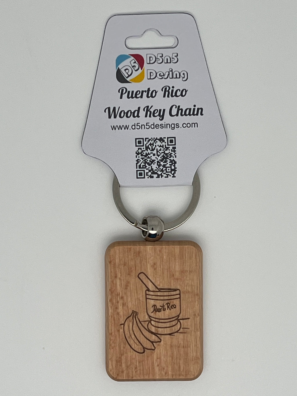 Puerto Rico Souvenirs Wood Key Chain Doble side Engraving