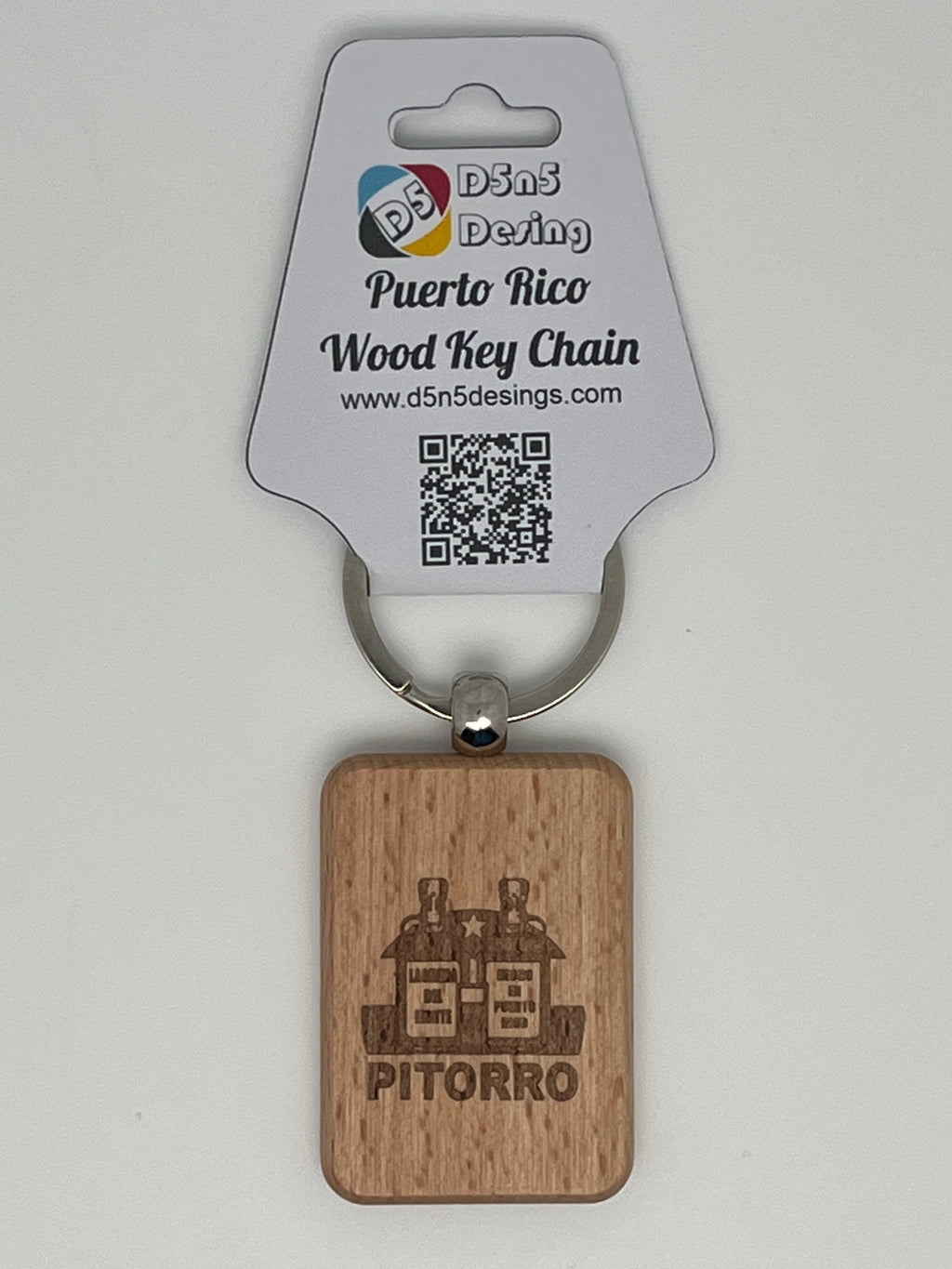Puerto Rico Souvenirs Wood Key Chain Doble side Engraving