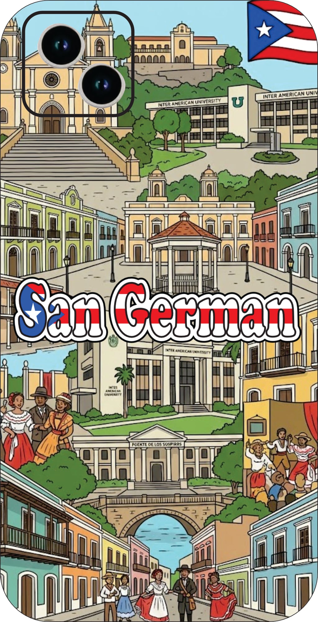 Puerto Rico Towns 3D Phone Case - iPhone & Android