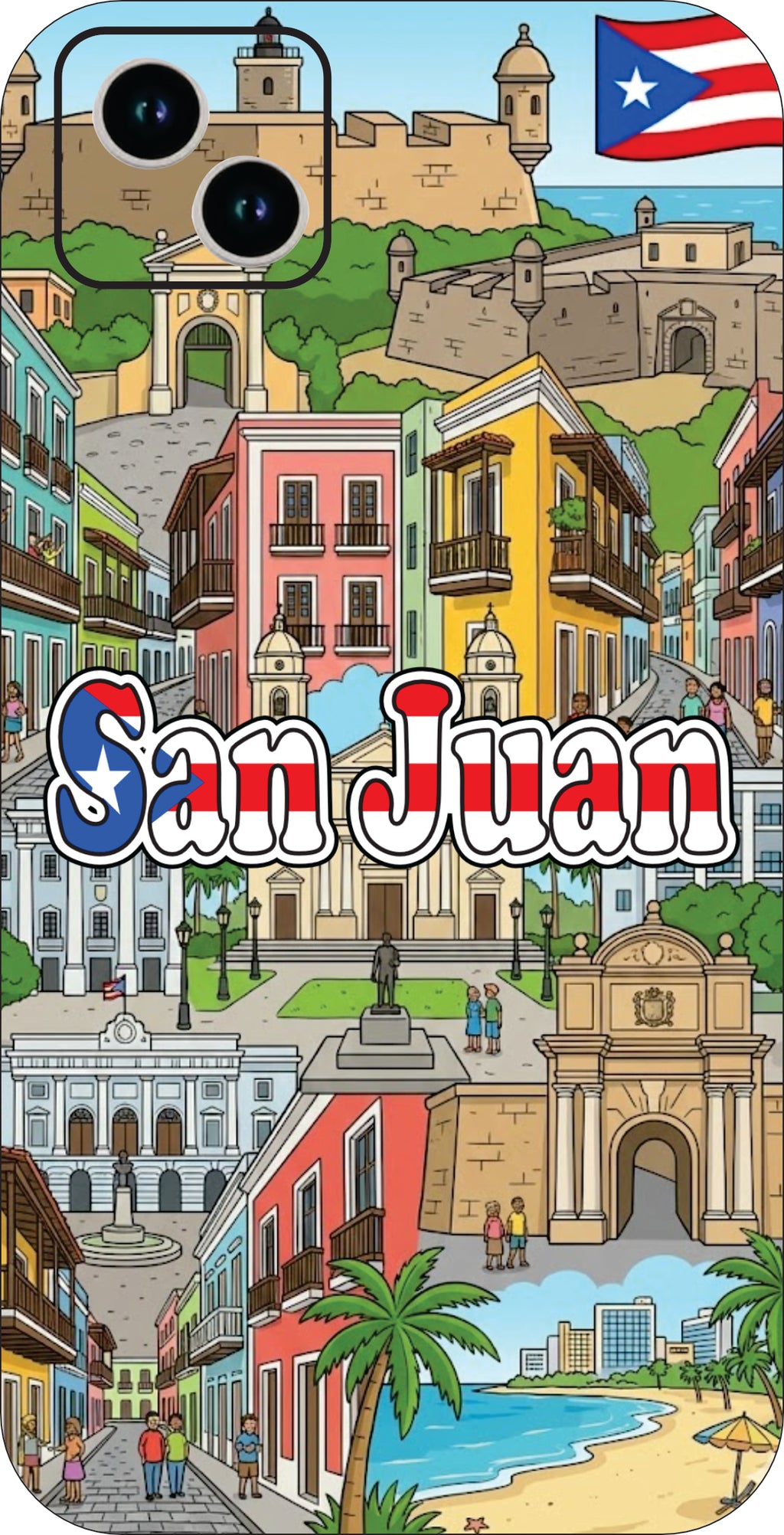 Puerto Rico Towns 3D Phone Case - iPhone & Android