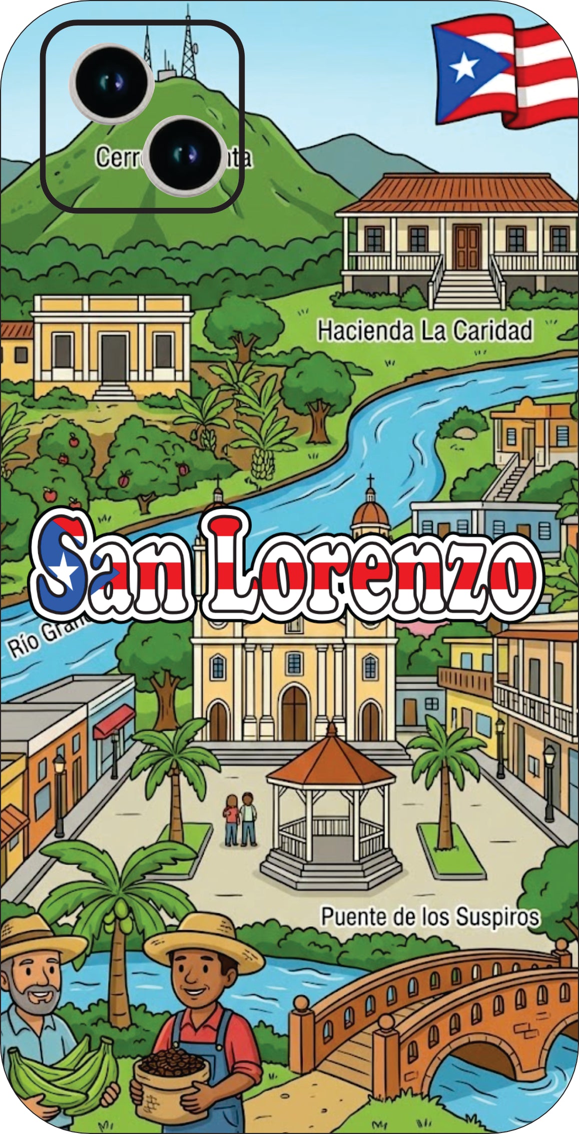 Puerto Rico Towns 3D Phone Case - iPhone & Android