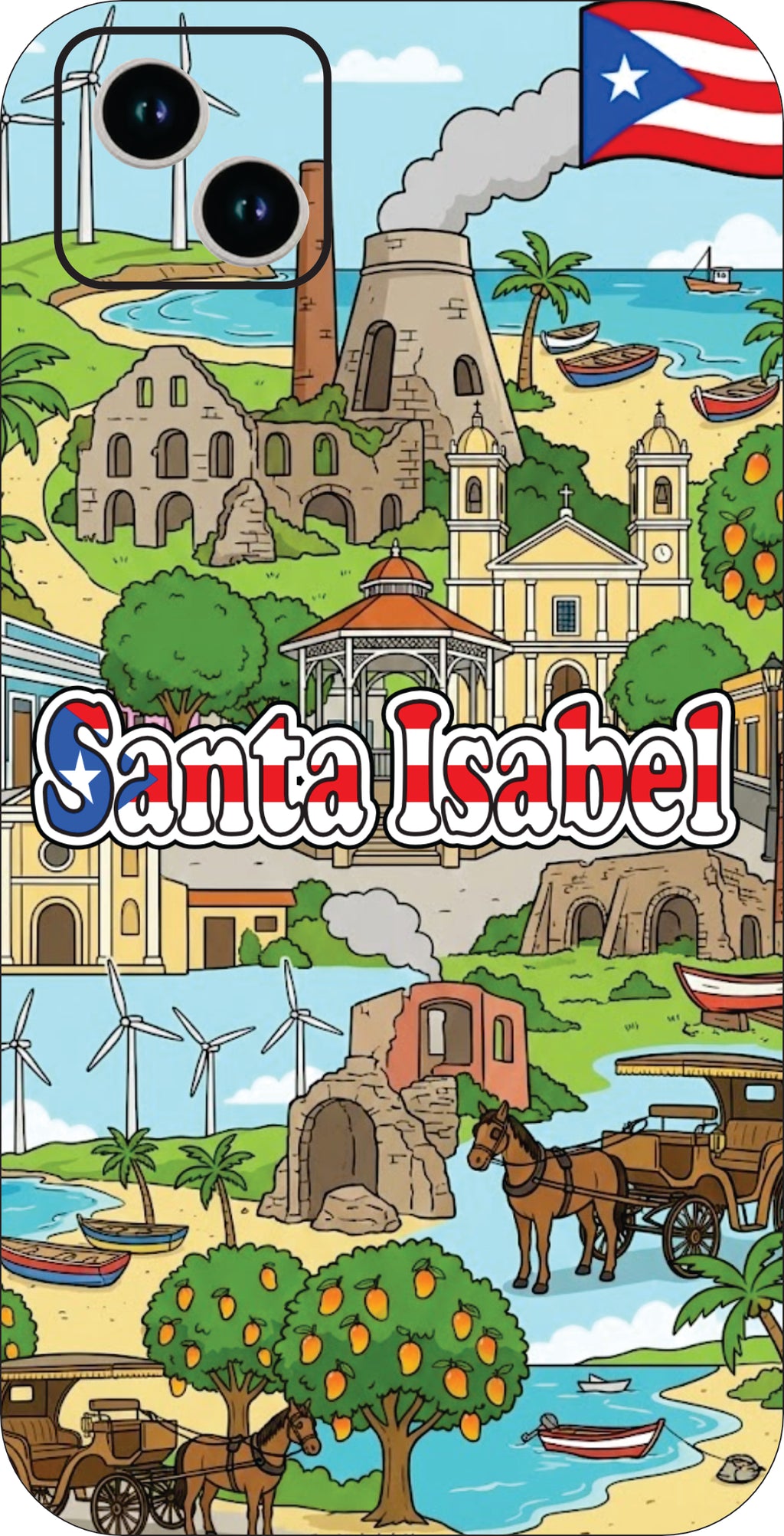 Puerto Rico Towns 3D Phone Case - iPhone & Android