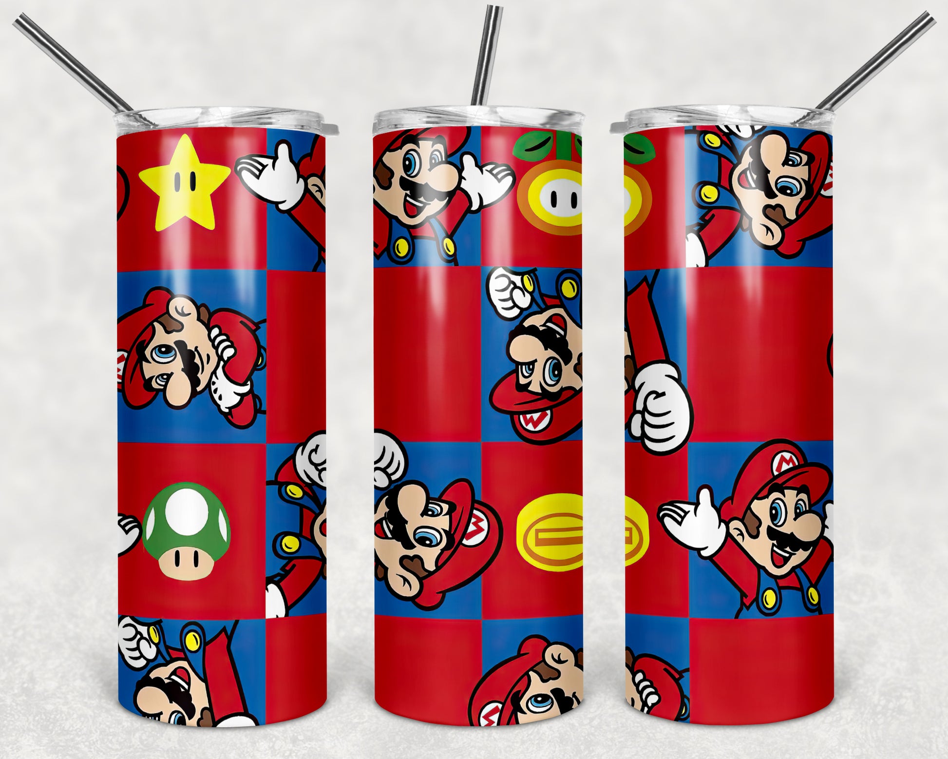 Mario Bros 1 20oz double wall insulated stainless steel skinny tumbler