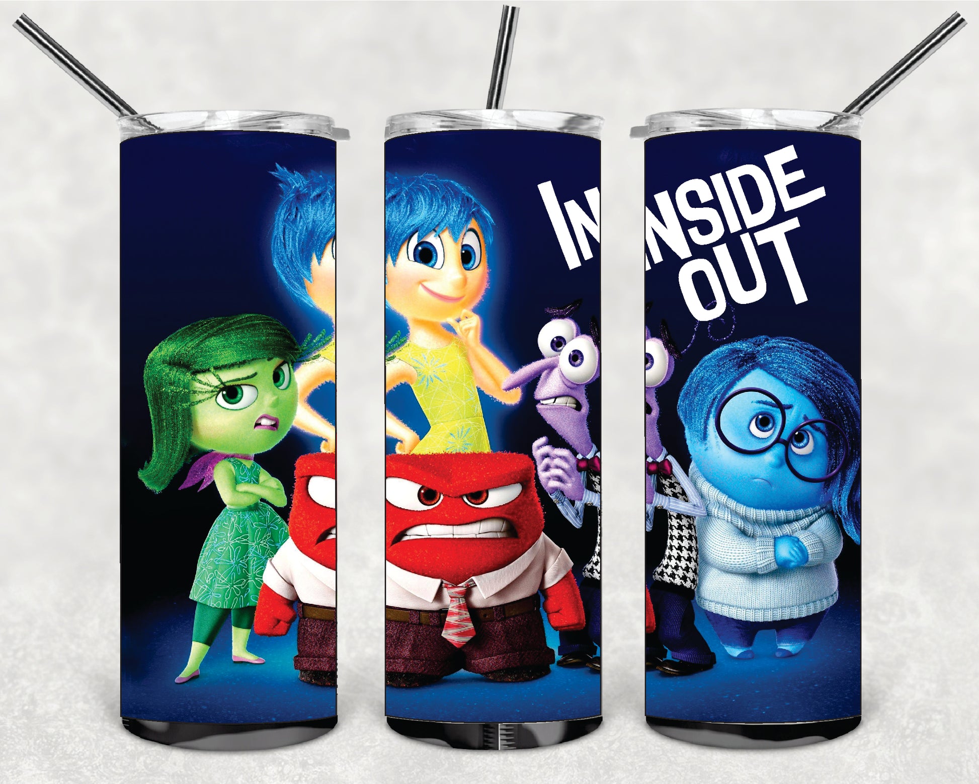 INSIDE OUT BLUE DESINGS 20oz Stainless Steel Double Wall Skinny Tumbler With Str