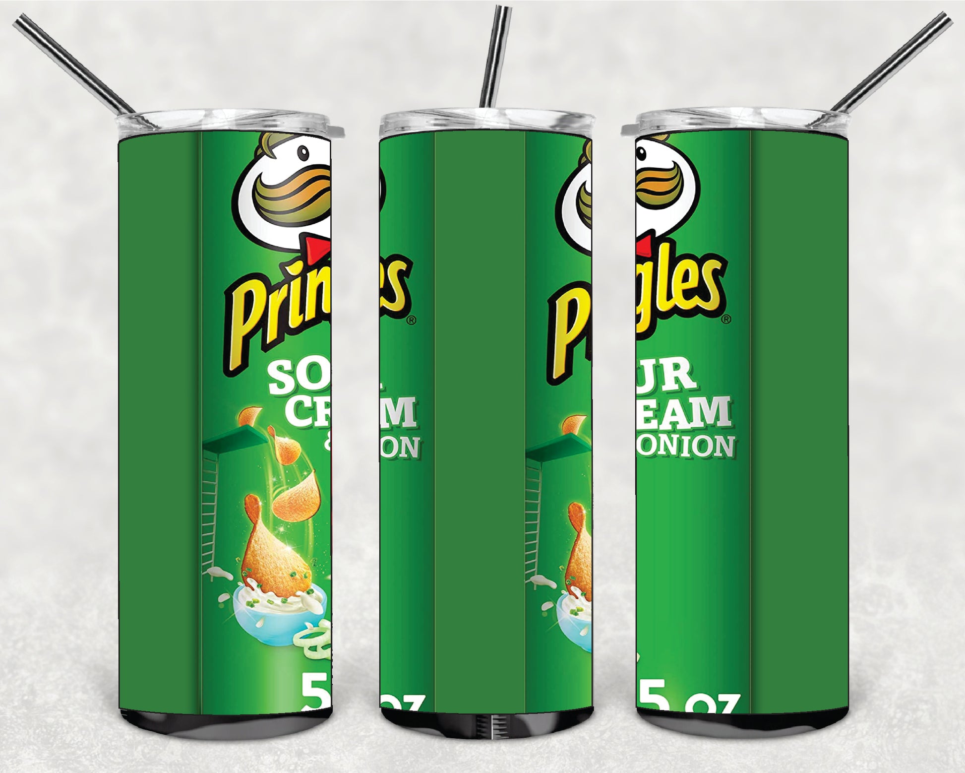 FOOD PRINGLES 20oz Stainless Steel Double Wall Skinny Tumbler With Straw