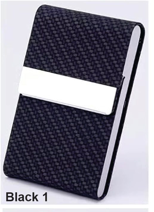Business Card Holder with Ultra Slim Design,Business Card Case with Premium PU Leather,Suit Pocket Metal Card Holder with Magnetic Shut Pick and Promo