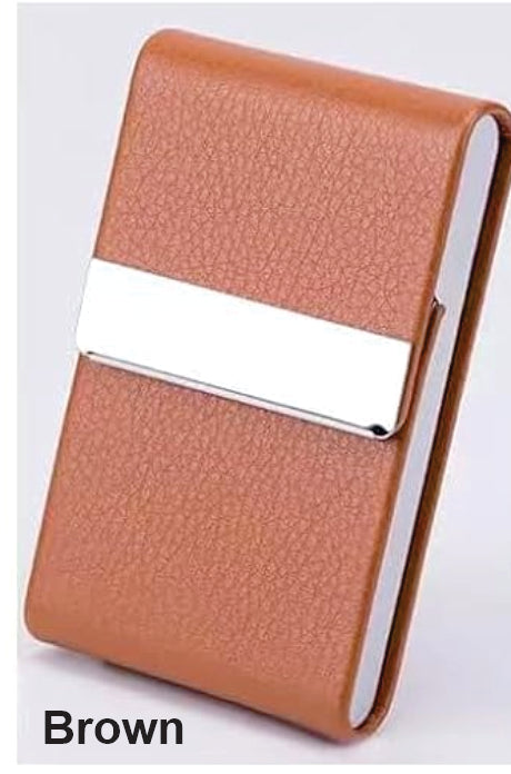 Business Card Holder with Ultra Slim Design,Business Card Case with Premium PU Leather,Suit Pocket Metal Card Holder with Magnetic Shut Pick and Promo