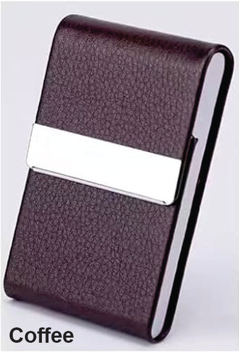 Business Card Holder with Ultra Slim Design,Business Card Case with Premium PU Leather,Suit Pocket Metal Card Holder with Magnetic Shut Pick and Promo