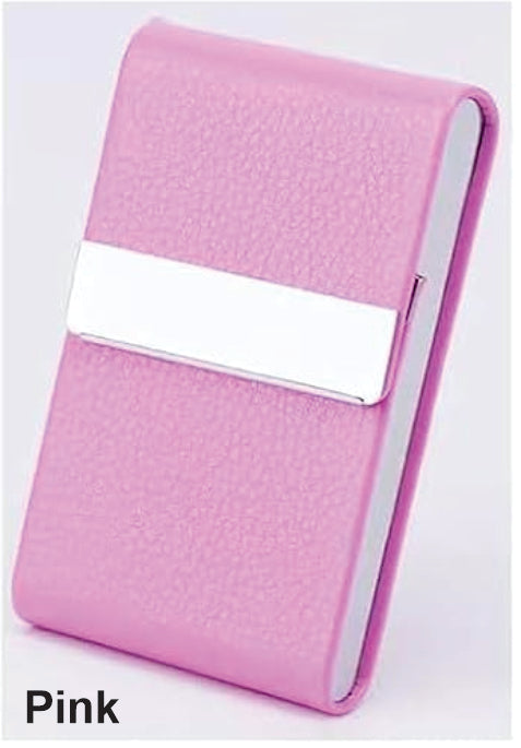 Business Card Holder with Ultra Slim Design,Business Card Case with Premium PU Leather,Suit Pocket Metal Card Holder with Magnetic Shut Pick and Promo