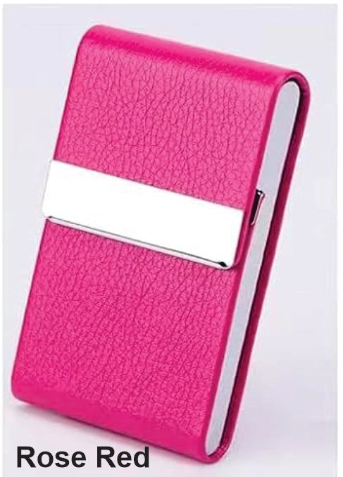 Business Card Holder with Ultra Slim Design,Business Card Case with Premium PU Leather,Suit Pocket Metal Card Holder with Magnetic Shut Pick and Promo