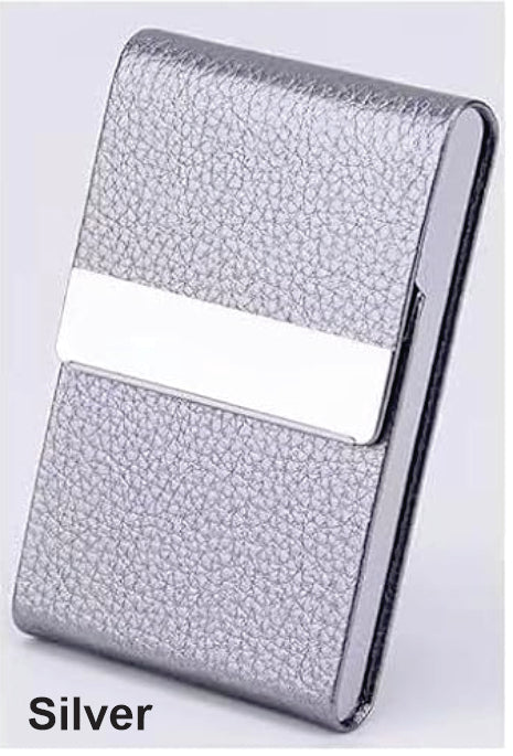 Business Card Holder with Ultra Slim Design,Business Card Case with Premium PU Leather,Suit Pocket Metal Card Holder with Magnetic Shut Pick and Promo