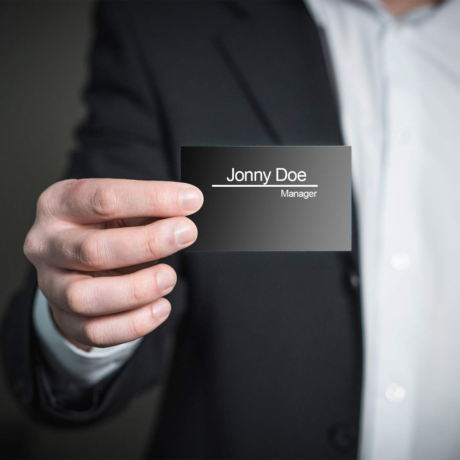 Black Metal Business Card, Aluminum Blank Metallic Customer Laser Engraving Pick and Promo