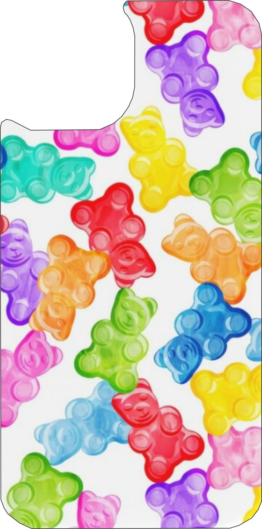 Funda de ositos de goma de colores para iPhone 12