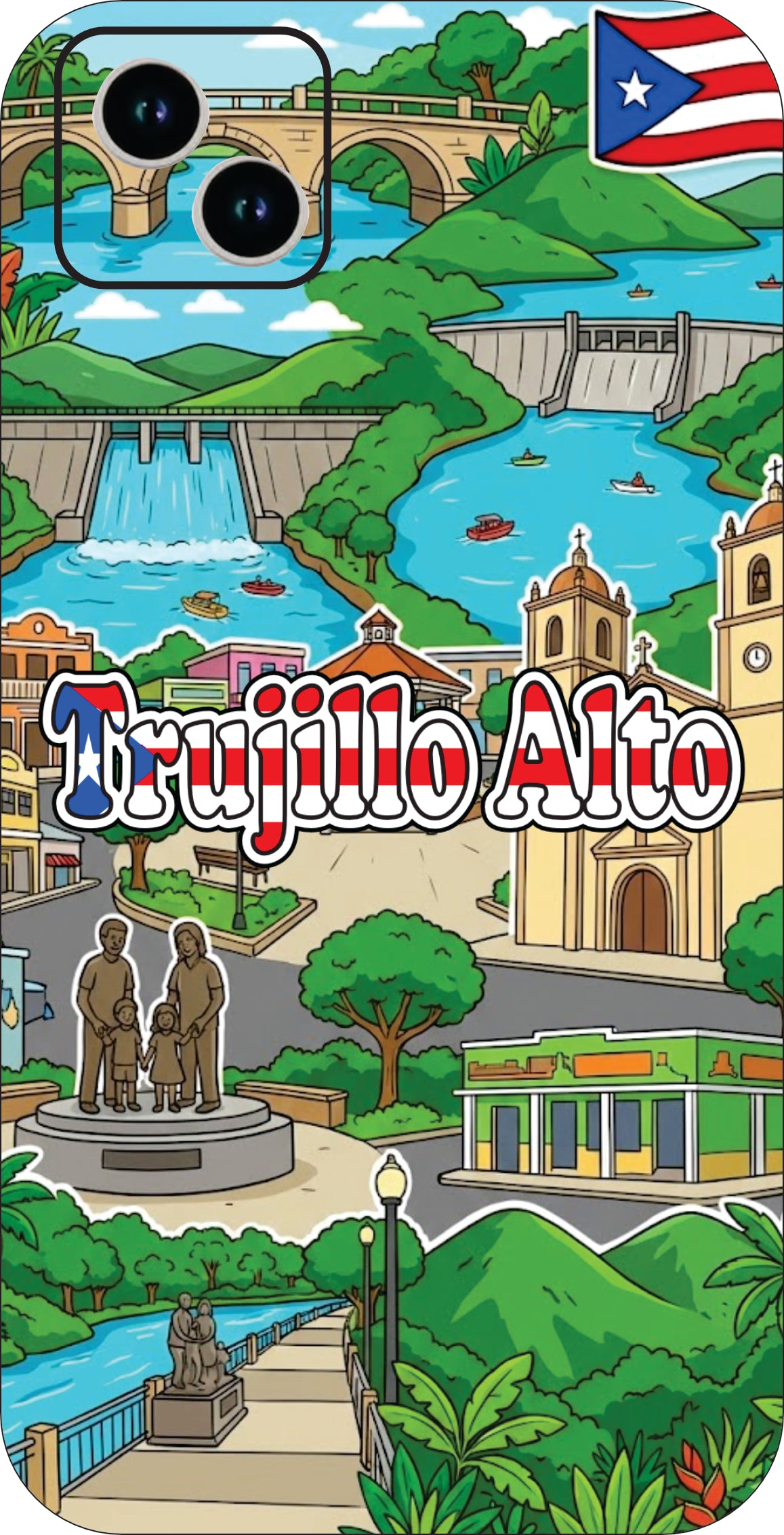 Puerto Rico Towns 3D Phone Case - iPhone & Android