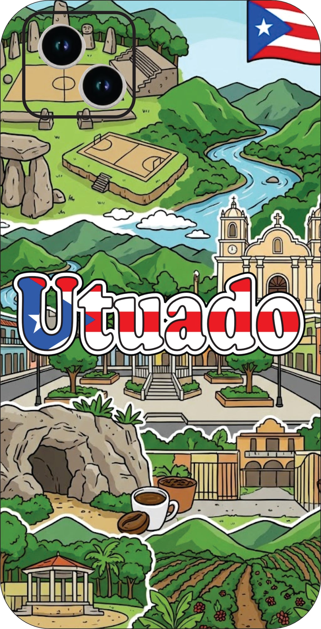 Puerto Rico Towns 3D Phone Case - iPhone & Android