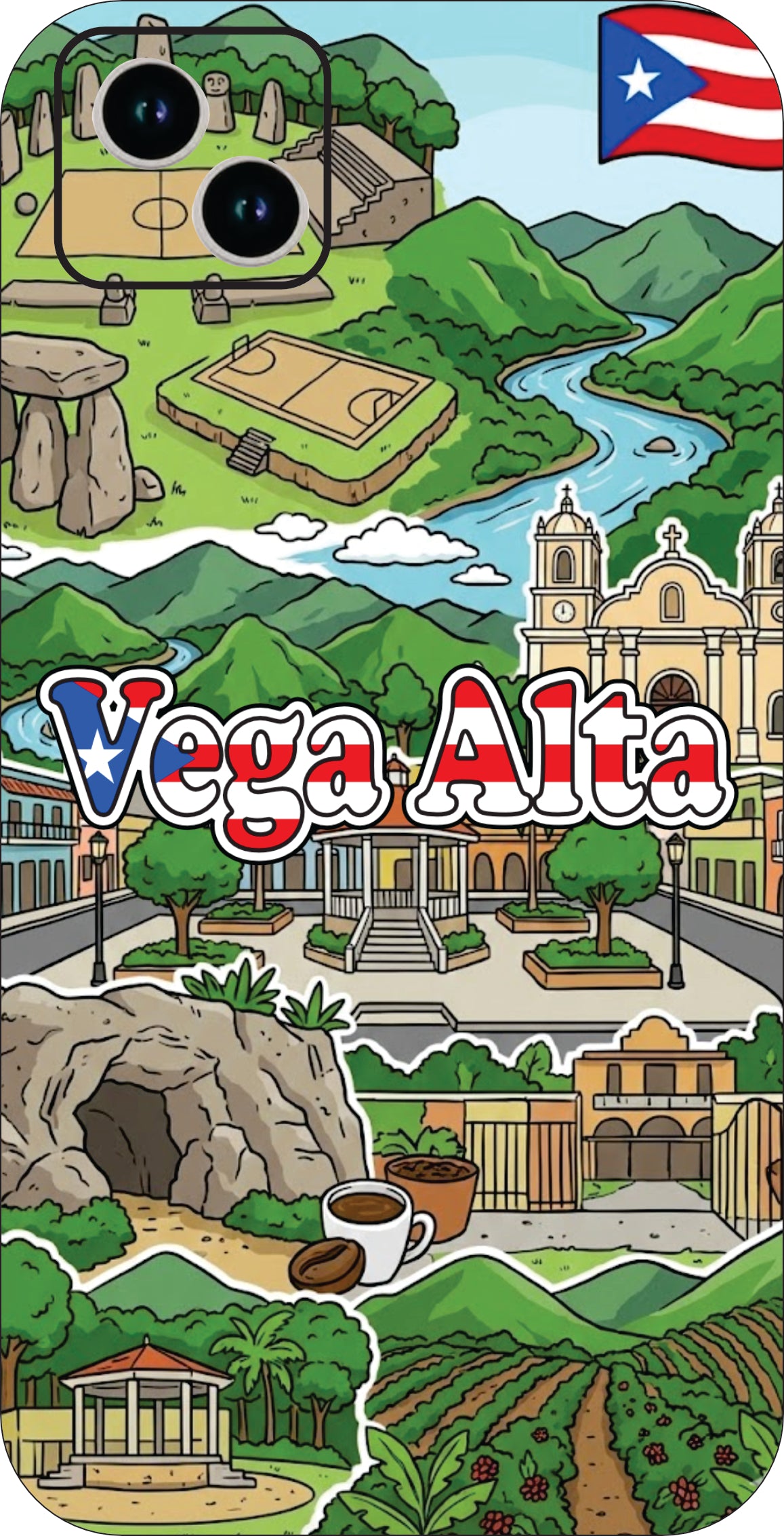 Puerto Rico Towns 3D Phone Case - iPhone & Android