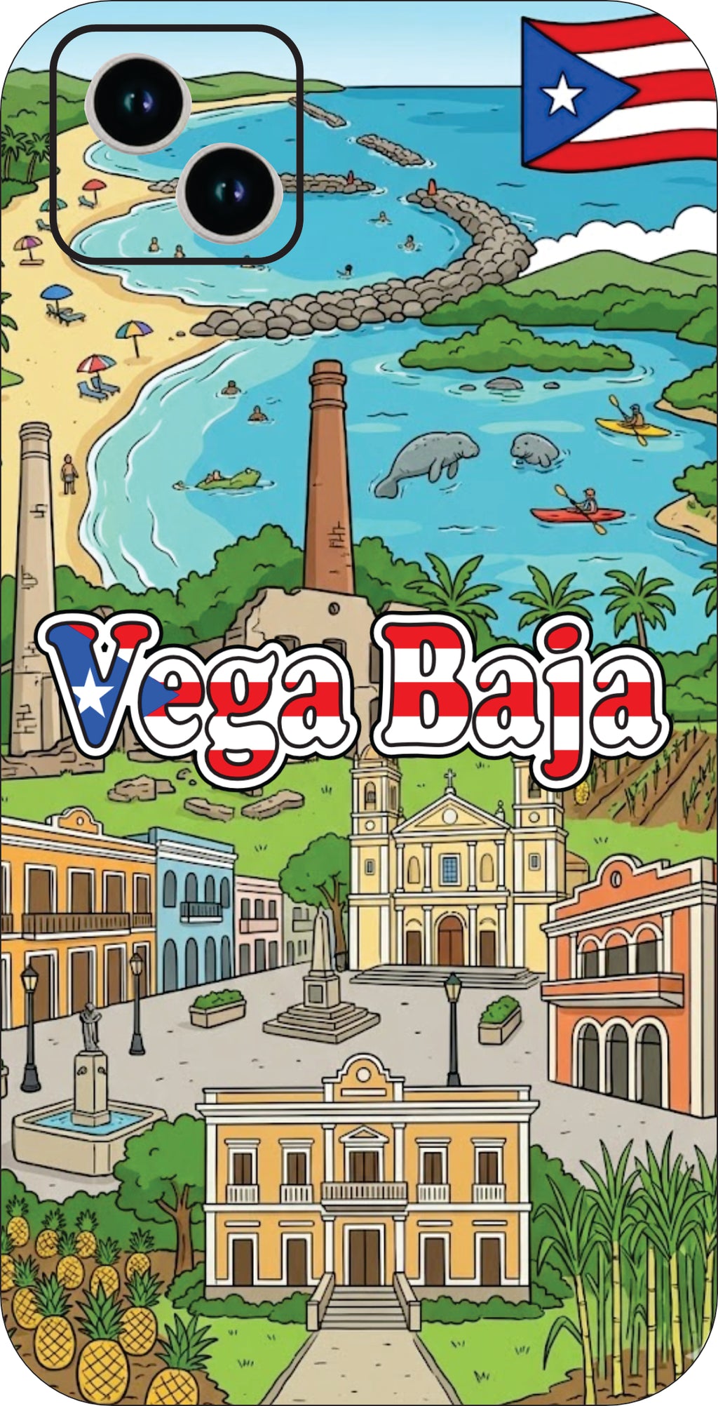 Puerto Rico Towns 3D Phone Case - iPhone & Android