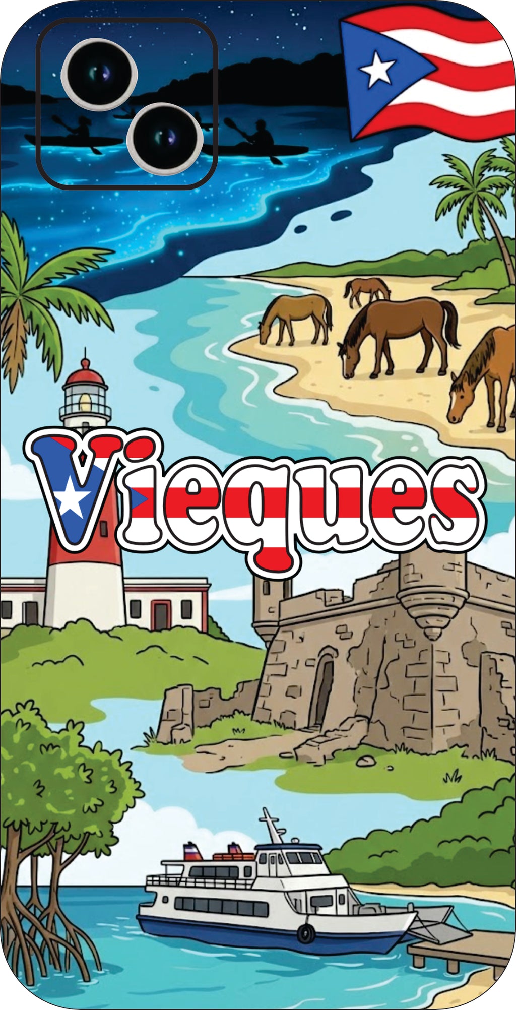 Puerto Rico Towns 3D Phone Case - iPhone & Android