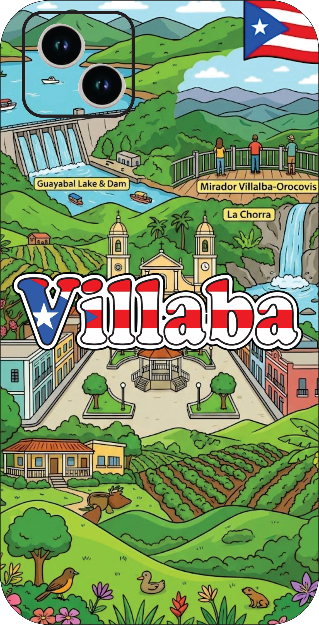 Puerto Rico Towns 3D Phone Case - iPhone & Android