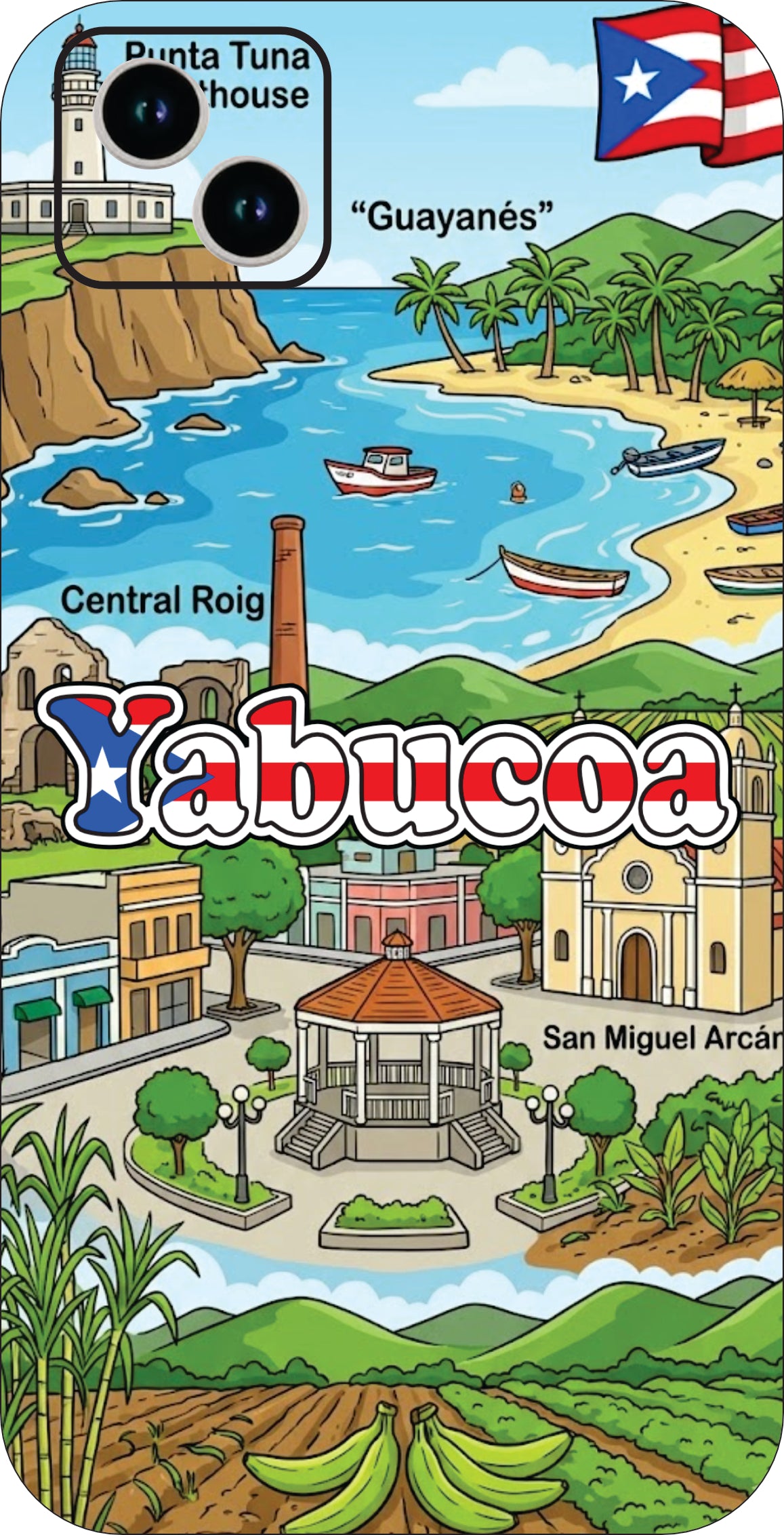 Puerto Rico Towns 3D Phone Case - iPhone & Android