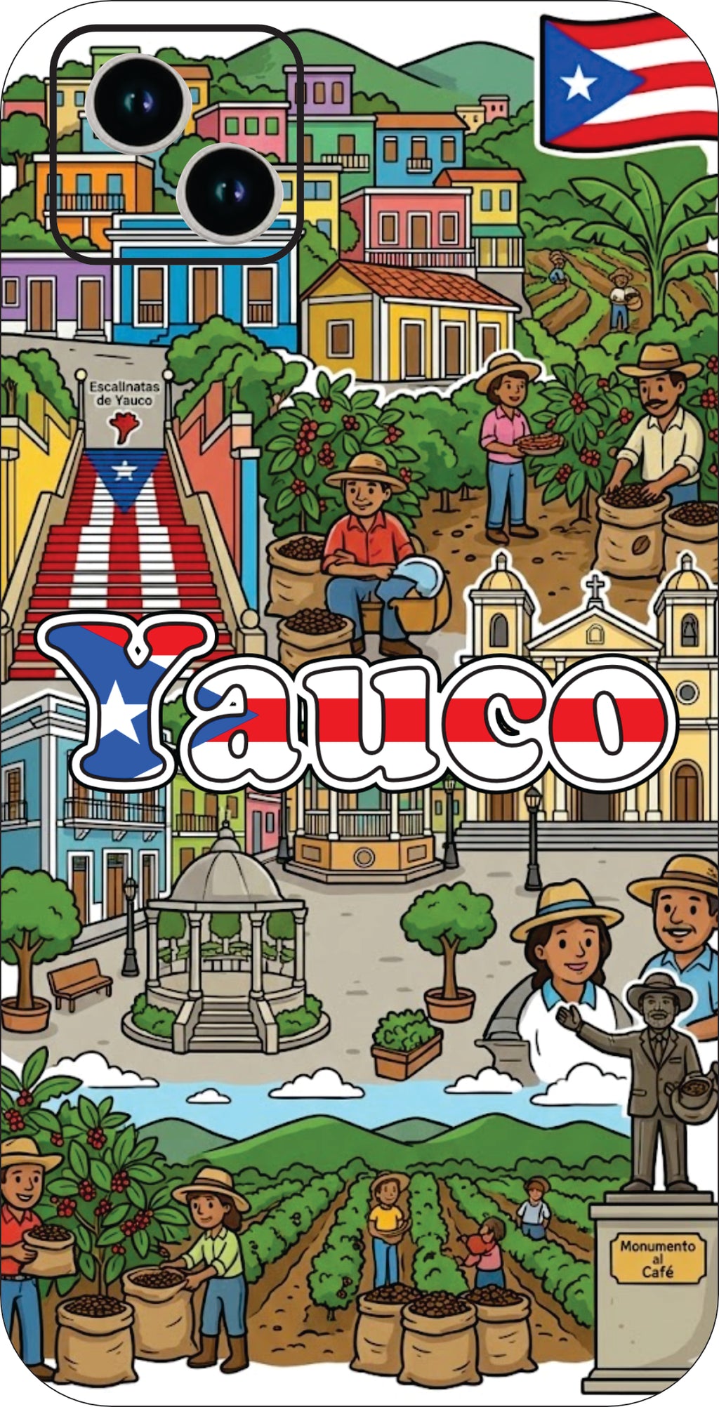 Puerto Rico Towns 3D Phone Case - iPhone & Android