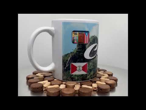 Tazas de Puerto Rico y 78 pueblos 11oz.