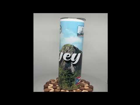 Vaso de acero inoxidable de doble pared de 20 oz con pajita para bebidas frías y calientes, Puerto Rico y 78 Tows