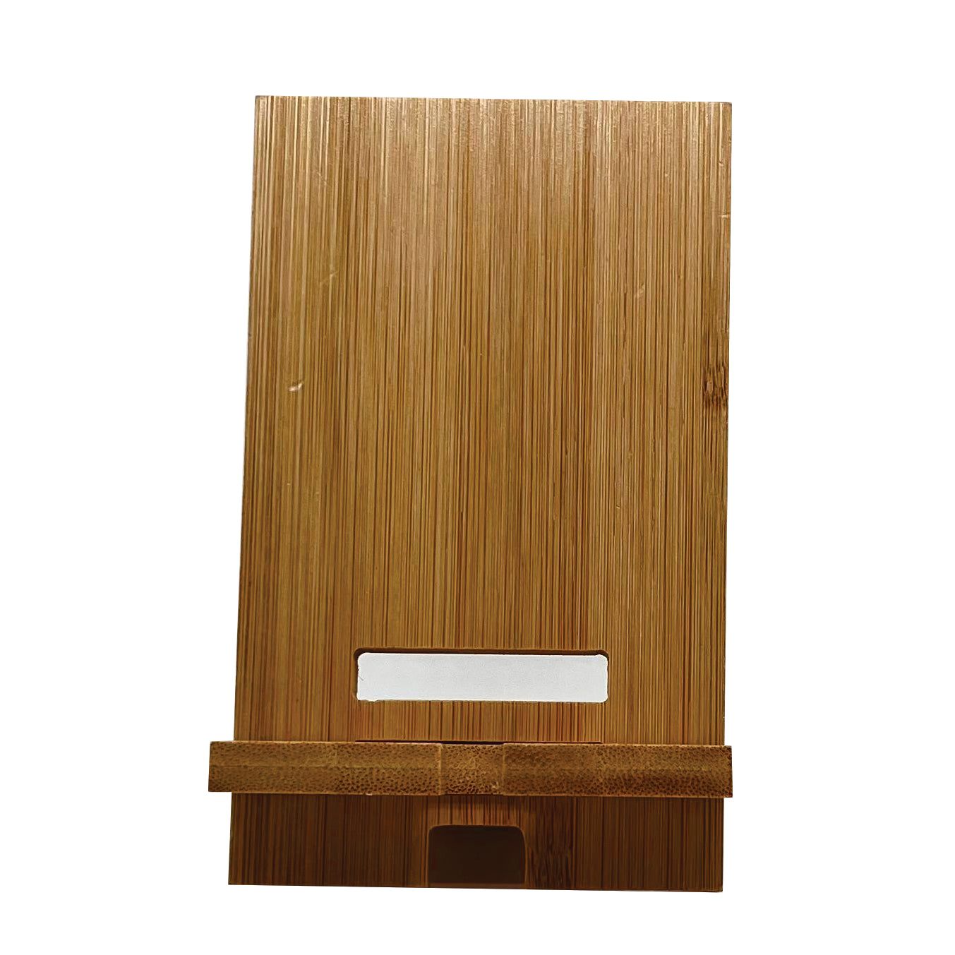 Soporte para teléfono con mapa de madera